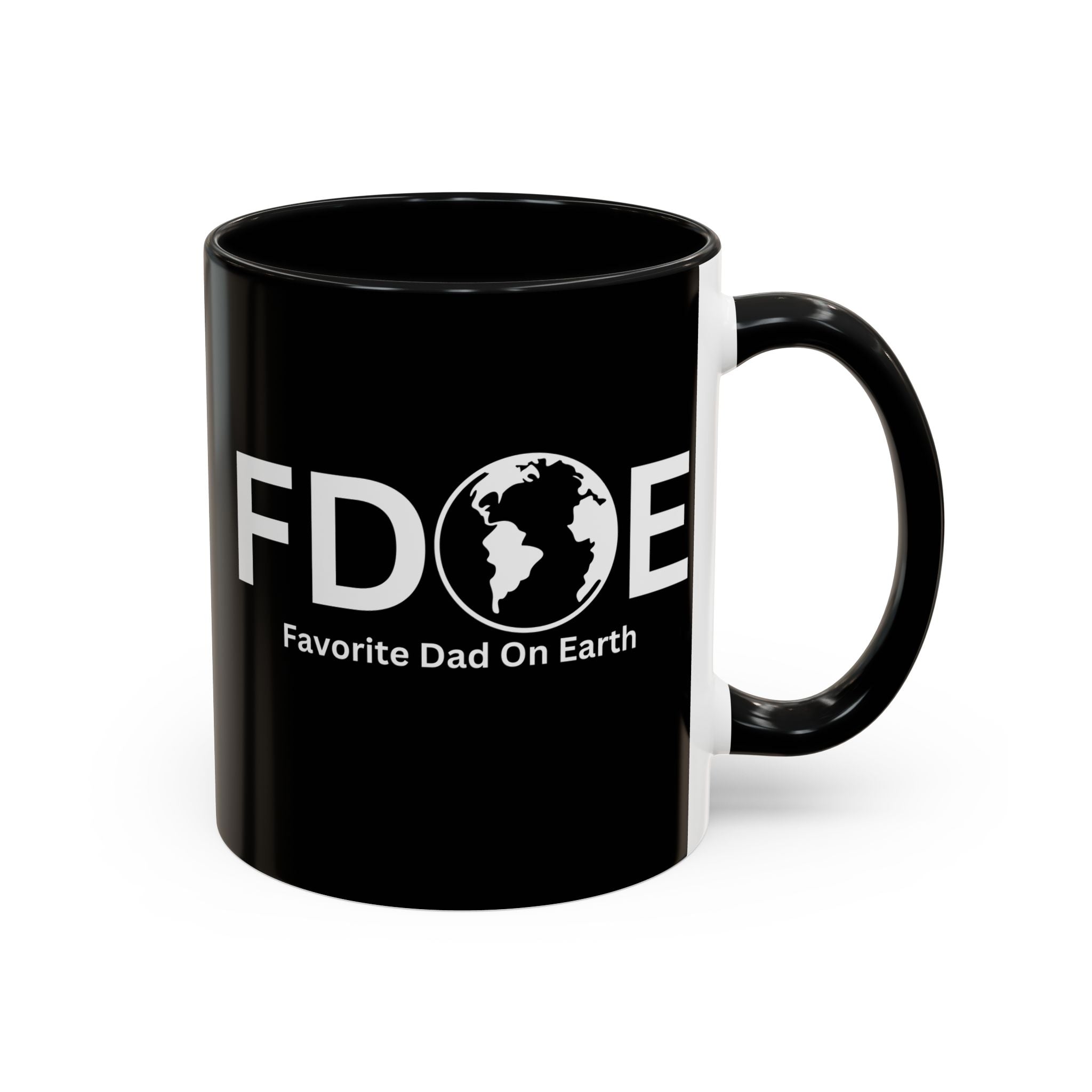 Favorite Dad On Earth (FDOE) Accent Coffee Mug (11oz, 15oz)