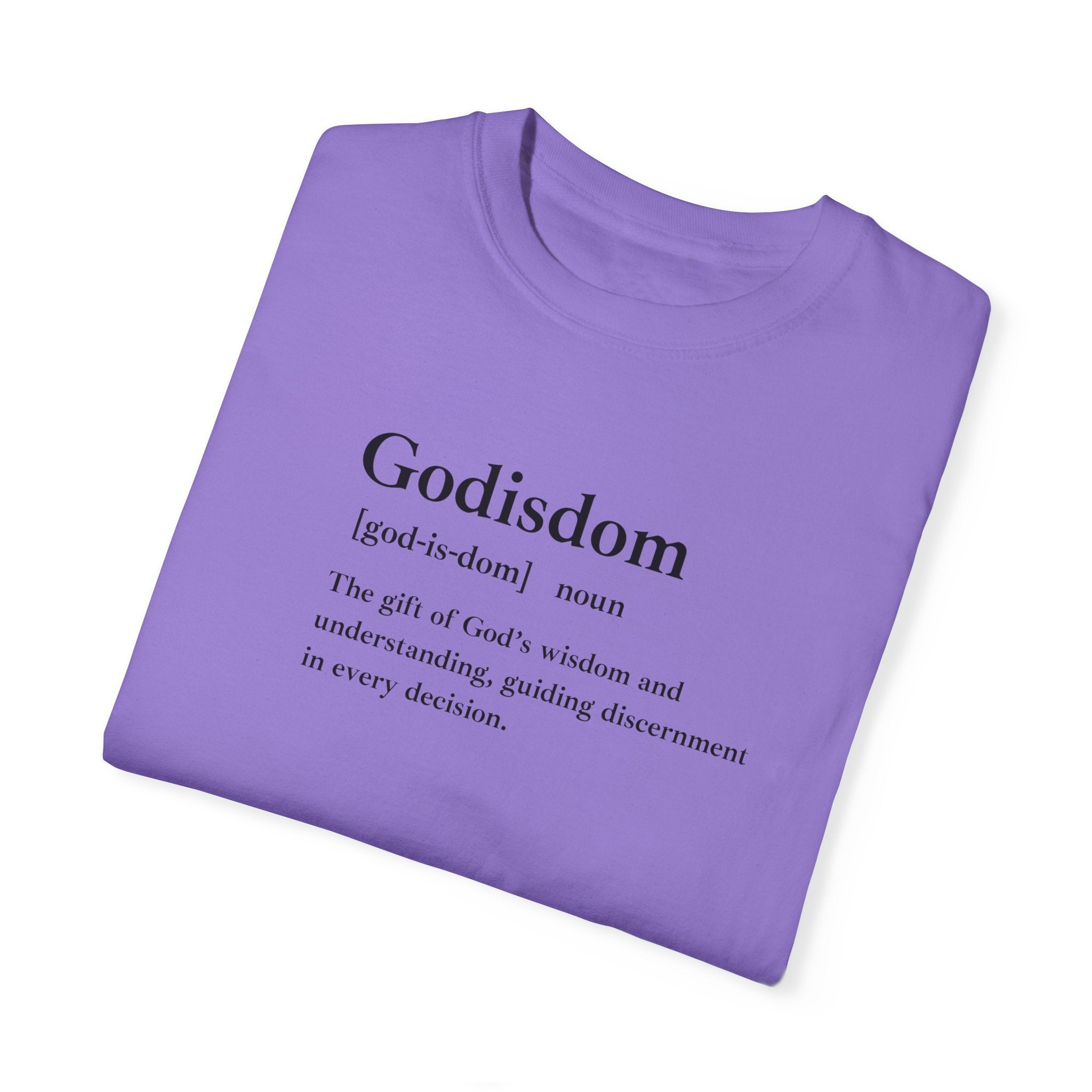 Godisdom Comfort Colors 1717 Garment-Dyed T-Shirt – 100% Cotton, Relaxed Fit, Customizable Faith-Inspired Tee
