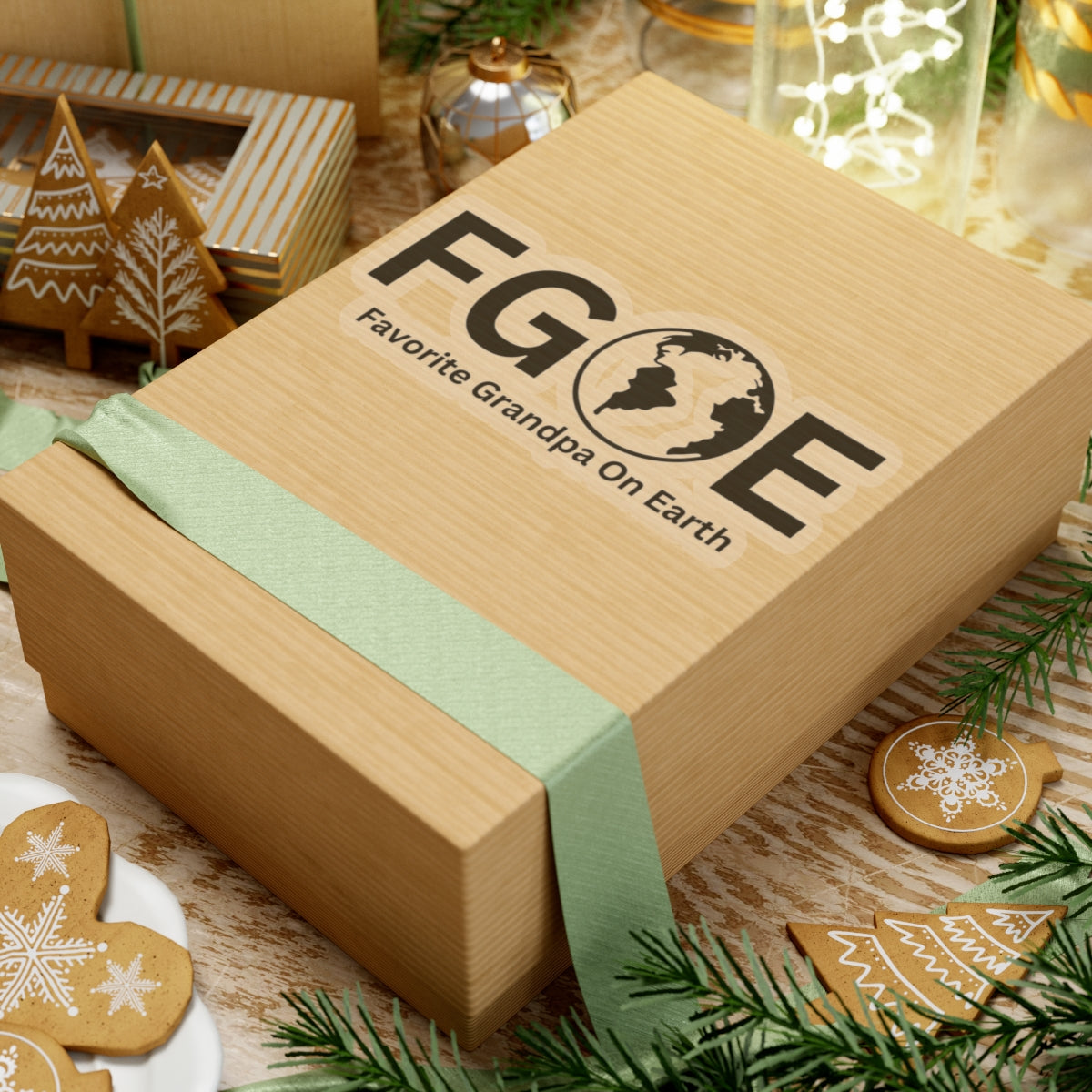 Favorite Grandpa On Earth (FGOE) Kiss-Cut Stickers - Custom Vinyl Stickers for Creative Decor