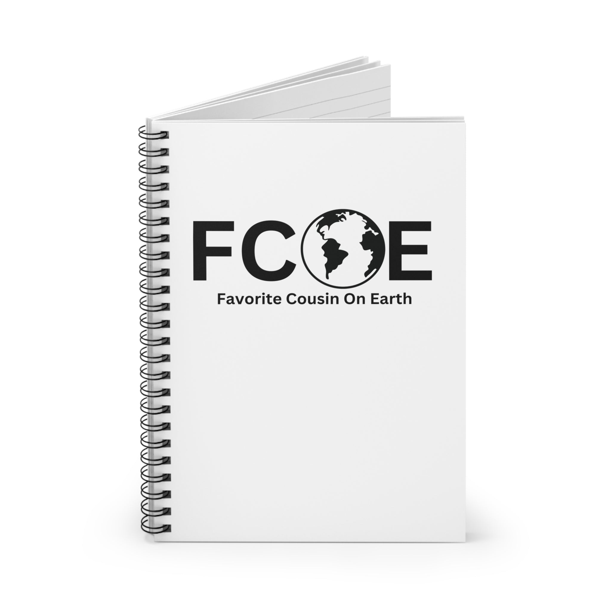 Favorite Cousin On Earth (FCOE) Spiral Notebook - 118 Page Ruled Line Notebook for Everyday Use