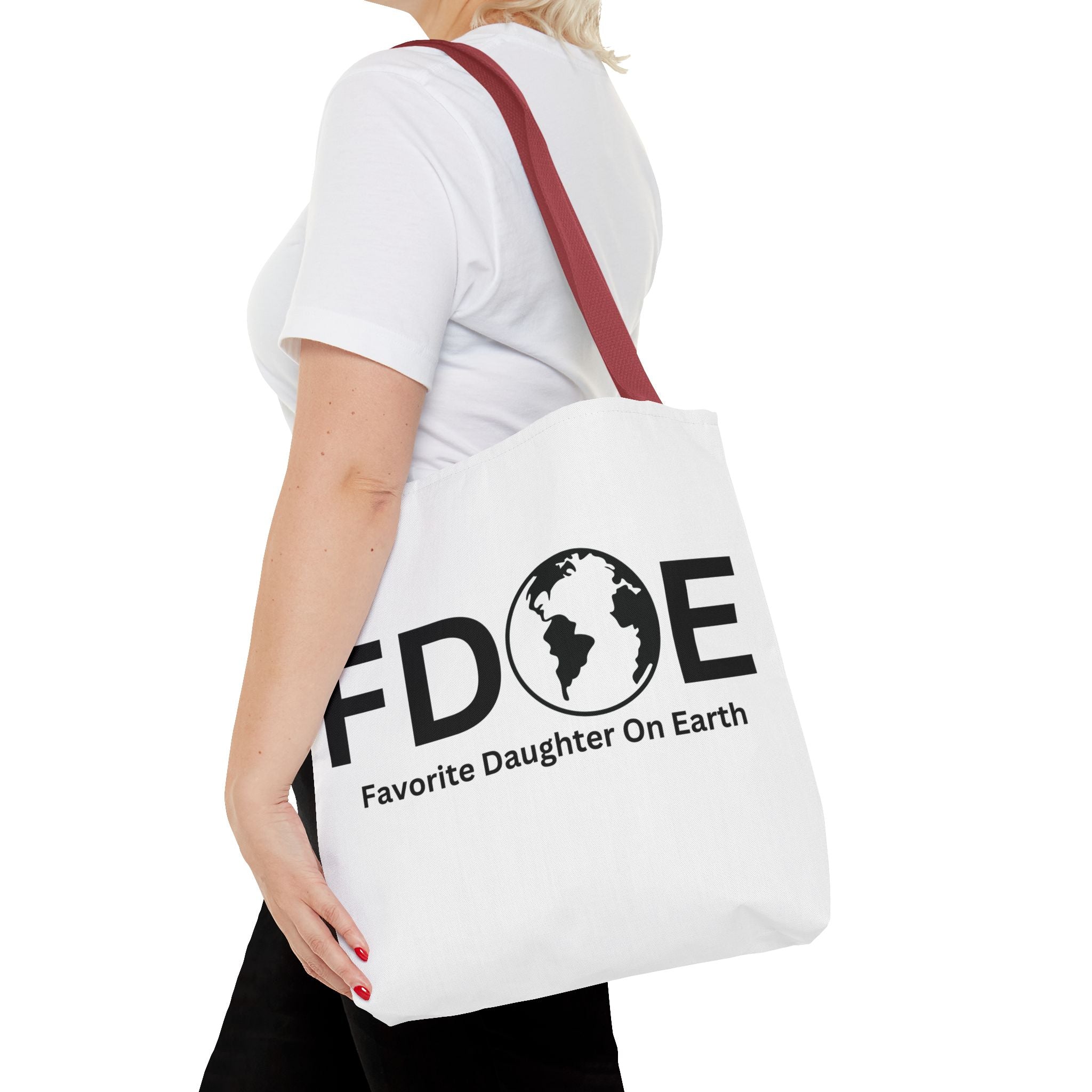 Favorite Daughter On Earth (FDOE) Tote Bag - Custom Printed Stylish and Functional Tote
