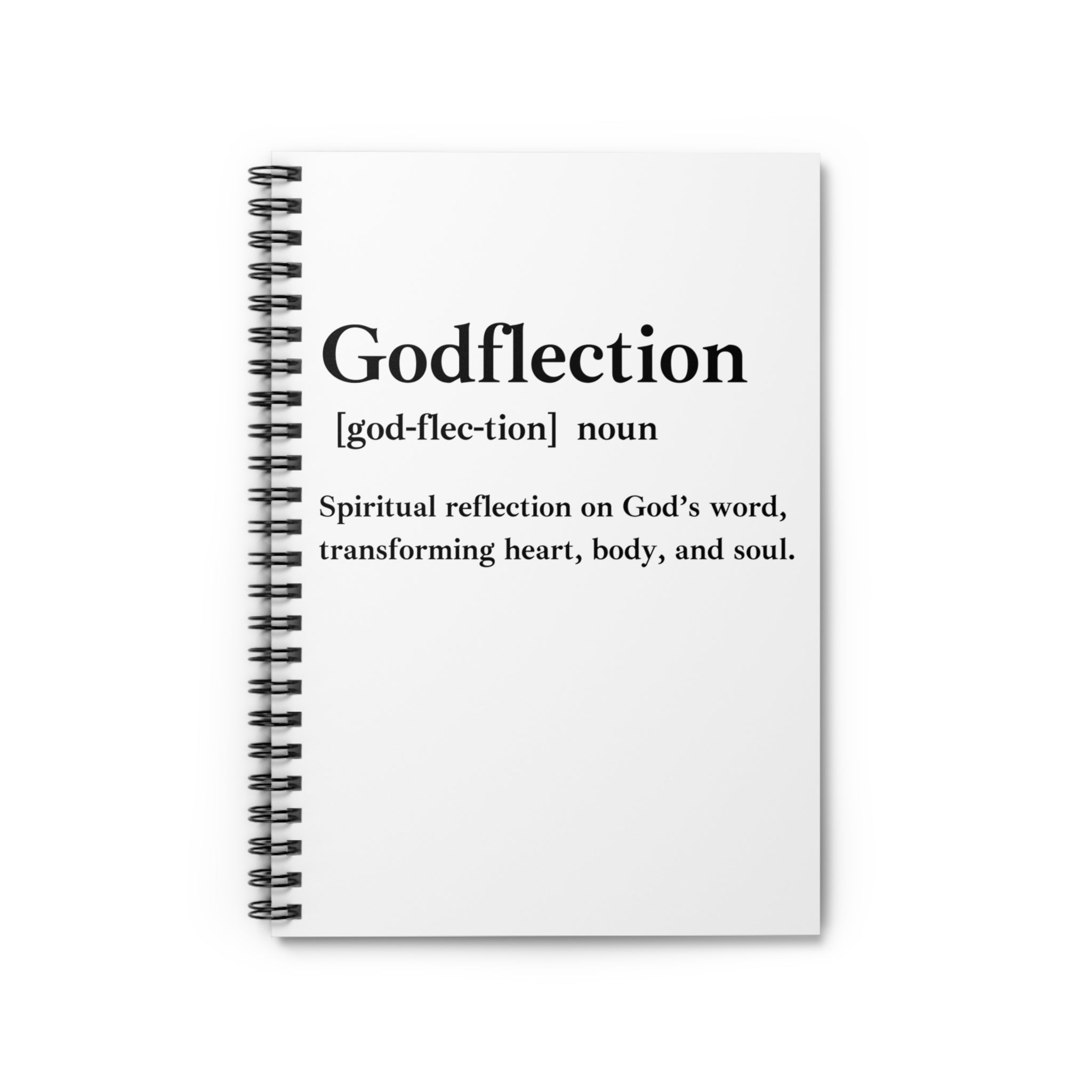 Godflection Spiral Notebook - 118 Page Ruled Line Notebook for Everyday Use