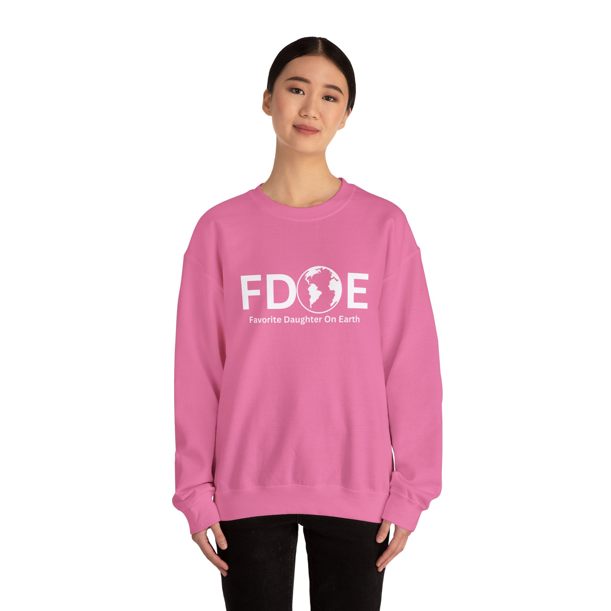 Favorite Daughter on Earth Crewneck Sweatshirt - (FDOE) Logo Sweatshirt for Women
