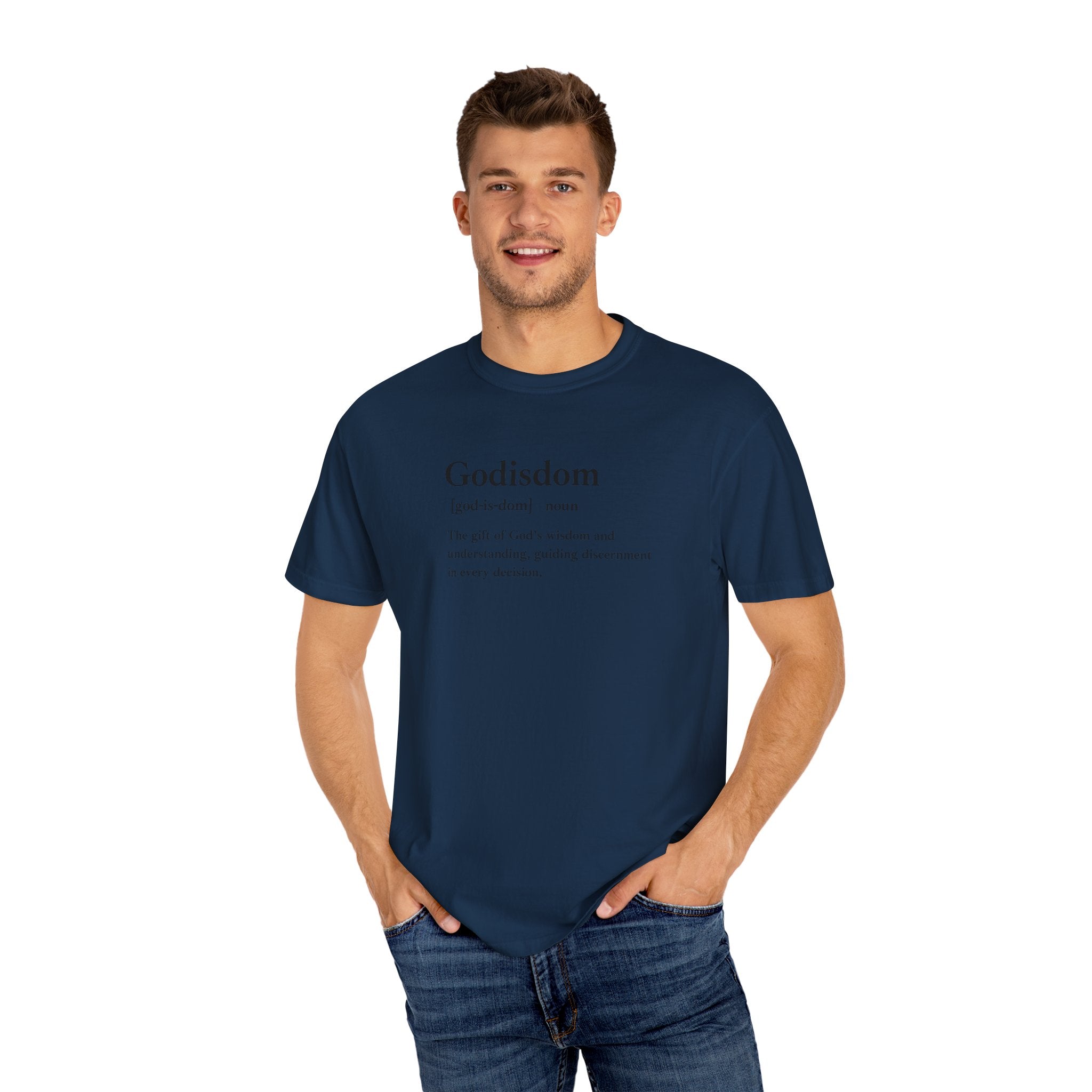 Godisdom Comfort Colors 1717 Garment-Dyed T-Shirt – 100% Cotton, Relaxed Fit, Customizable Faith-Inspired Tee
