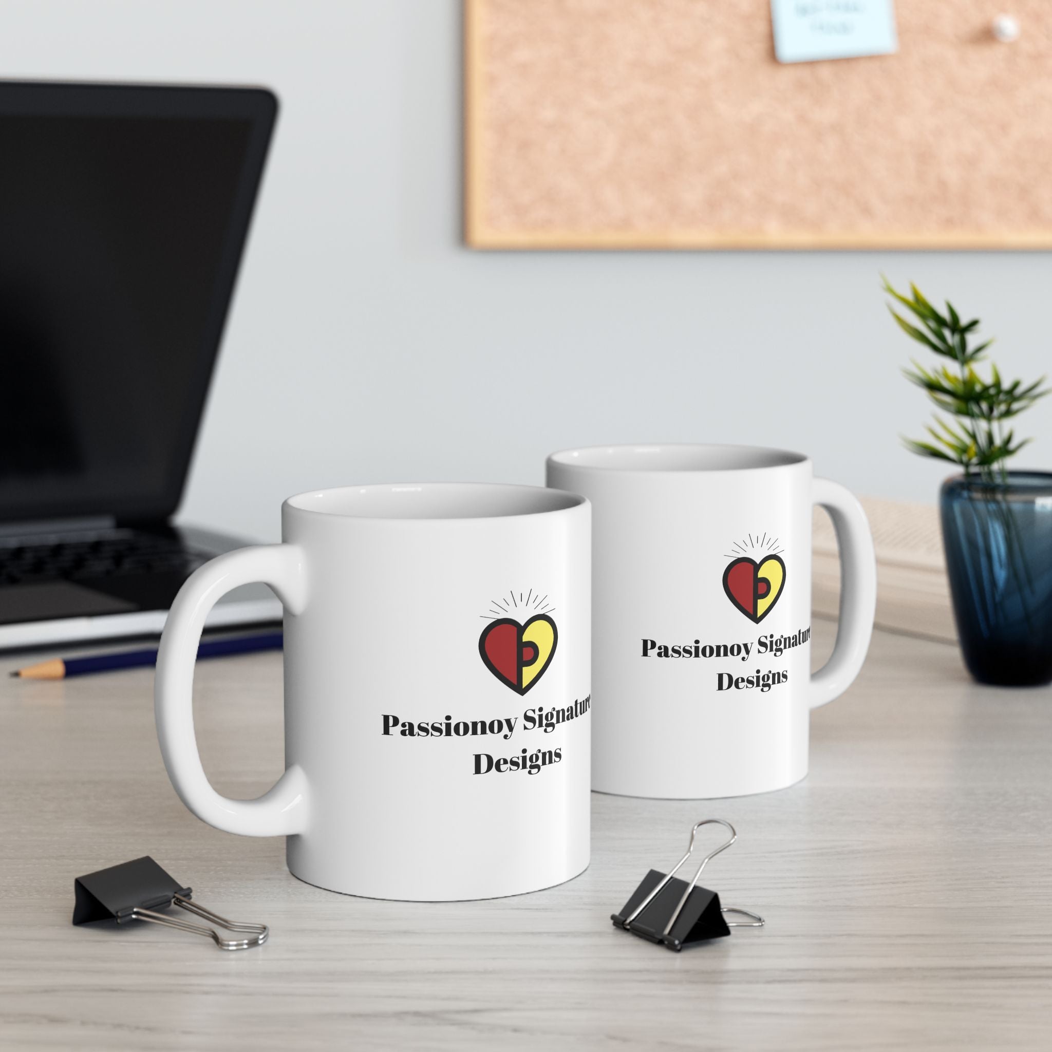 Passionoy Signature Designs Logo Accent Coffee Mug (11oz, 15oz)