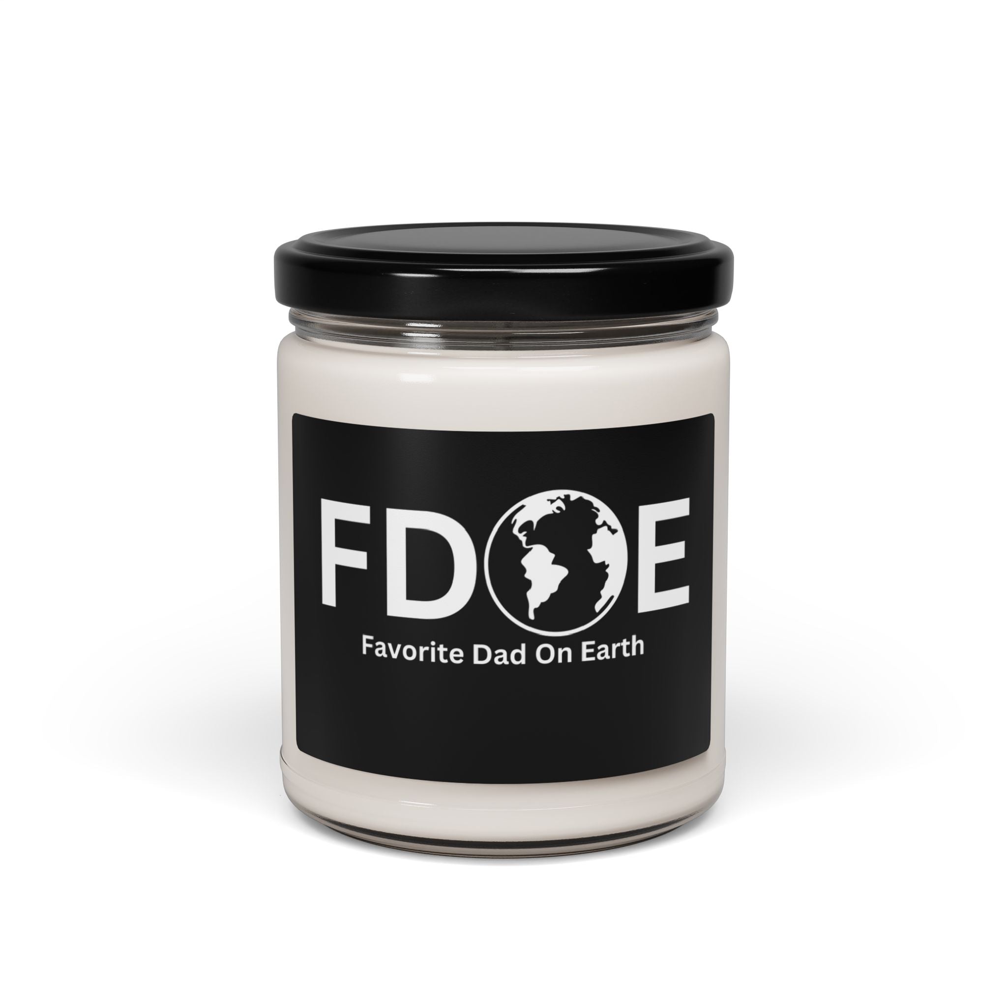 Favorite Dad On Earth (FDOE) Scented Soy Candle - 9oz Natural Wax Candle with Custom Label