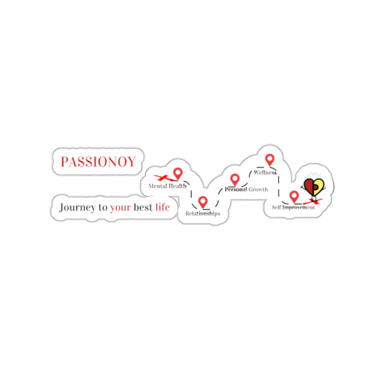 Passionoy Journey Banner Kiss-Cut Stickers - Custom Vinyl Stickers for Creative Decor