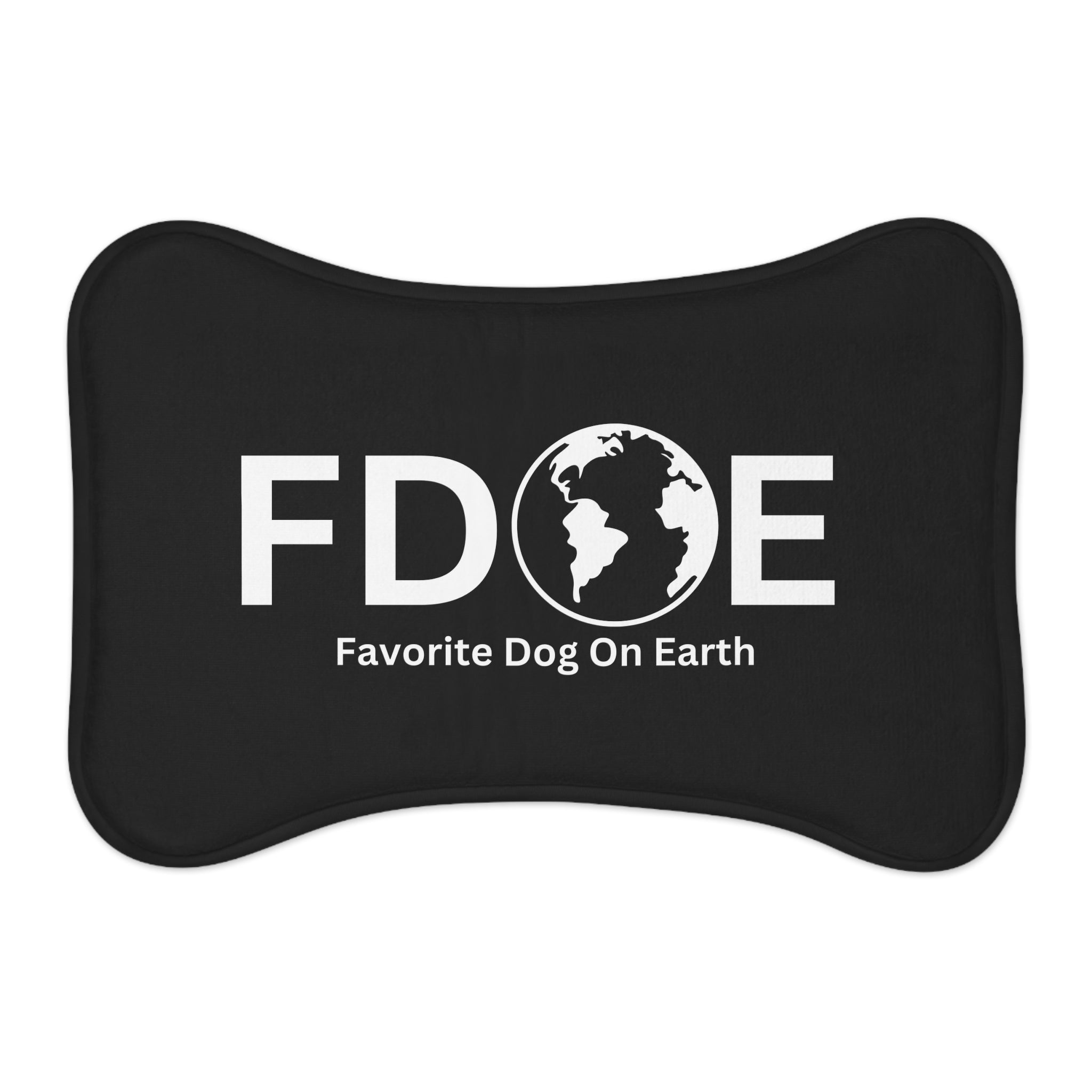 Favorite Dog On Earth (FDOE) - Bone-Shaped Personalized Pet Feeding Mat