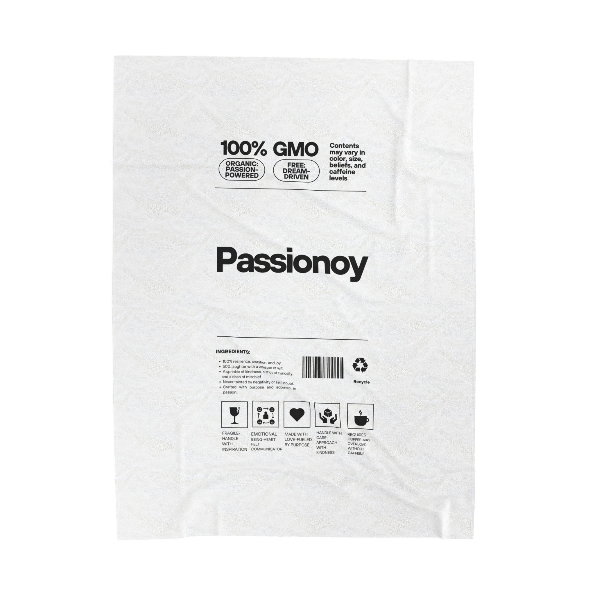 Passionoy Label Velveteen Plush Blanket - Customizable Soft Blanket for Cozy Comfort