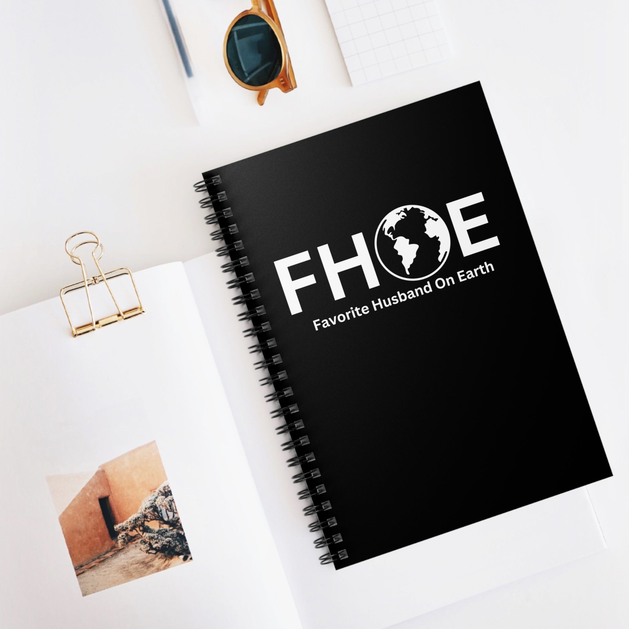Favorite Husband On Earth (FHOE) Spiral Notebook - 118 Page Ruled Line Notebook for Everyday Use