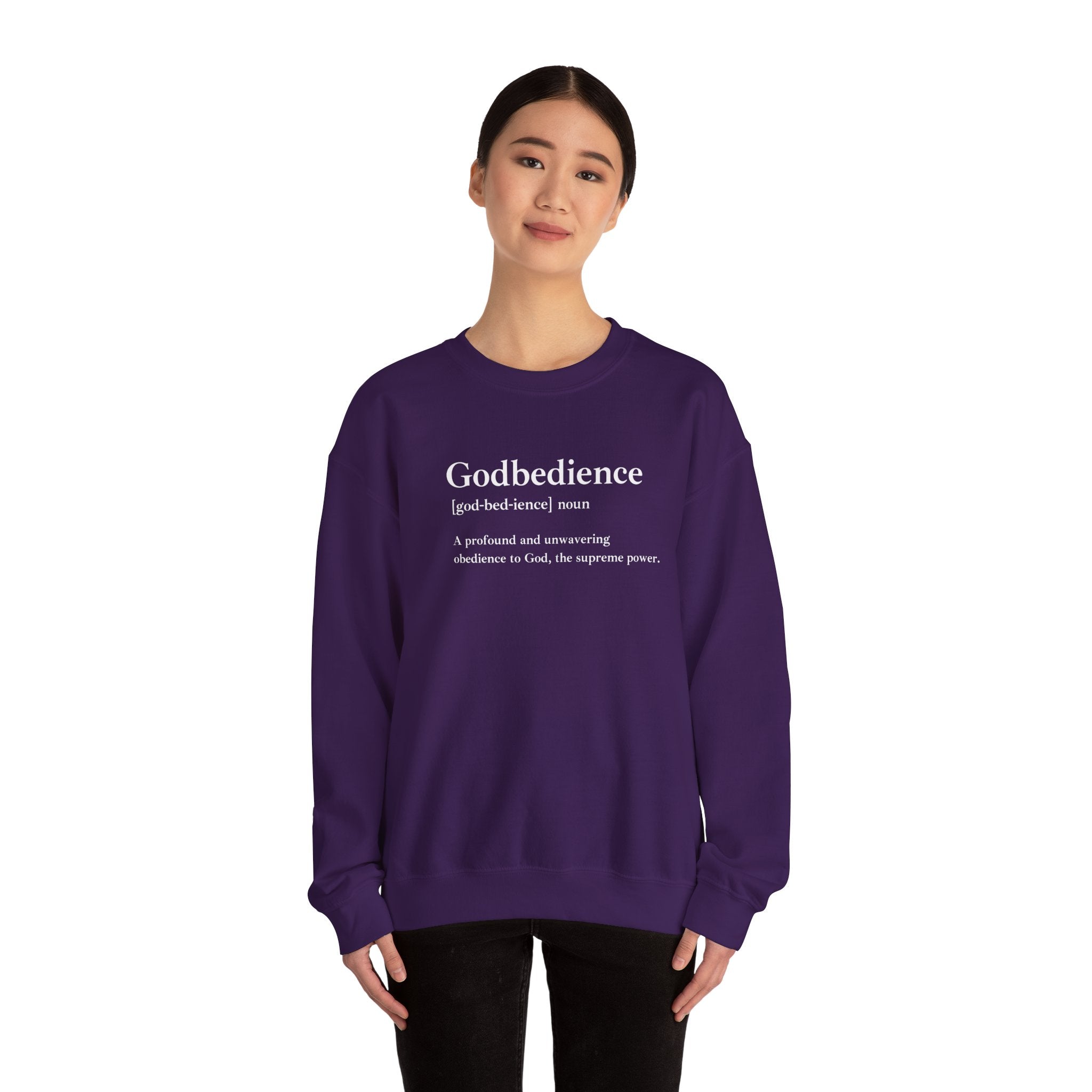 Godbedience Unisex Heavy Blend™ Crewneck Sweatshirt | Comfortable & Durable Everyday Wear