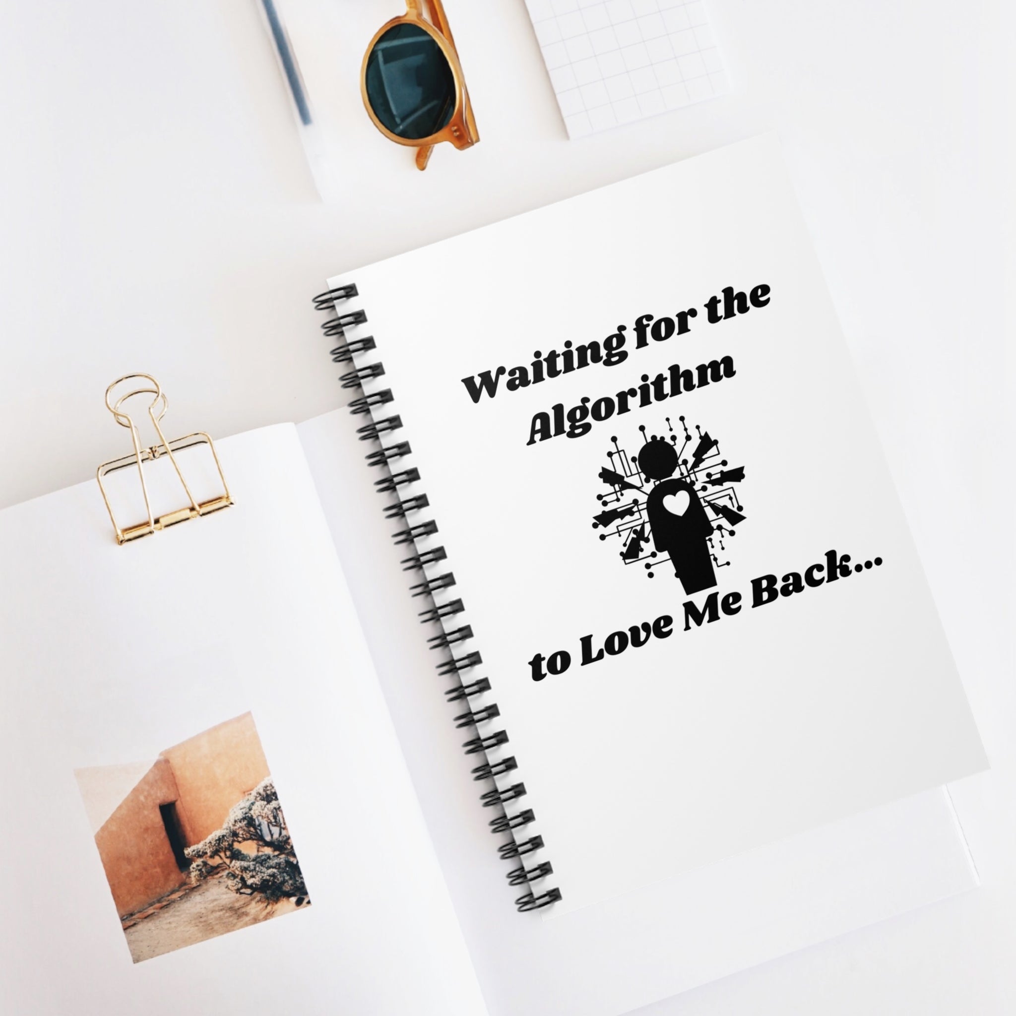 Waiting for the Algorithm to Love Me Back Ruled Spiral Notebook - 118 Page Ruled Line Notebook for Everyday Use