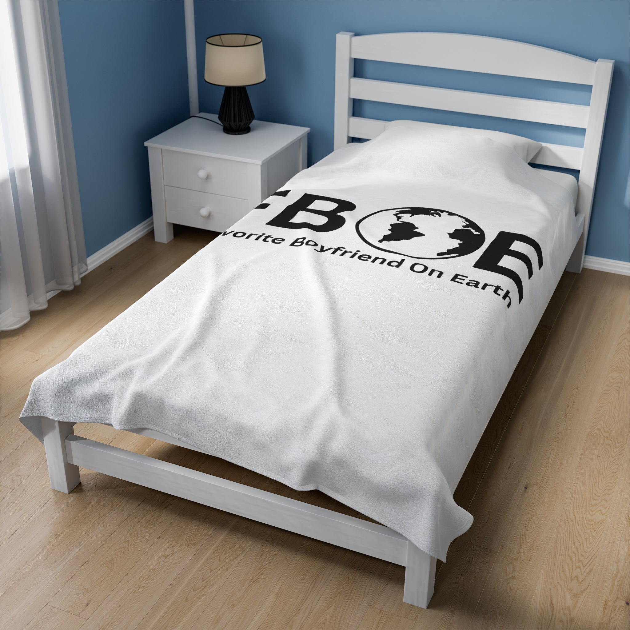 Favorite Boyfriend on Earth Velveteen Plush Blanket