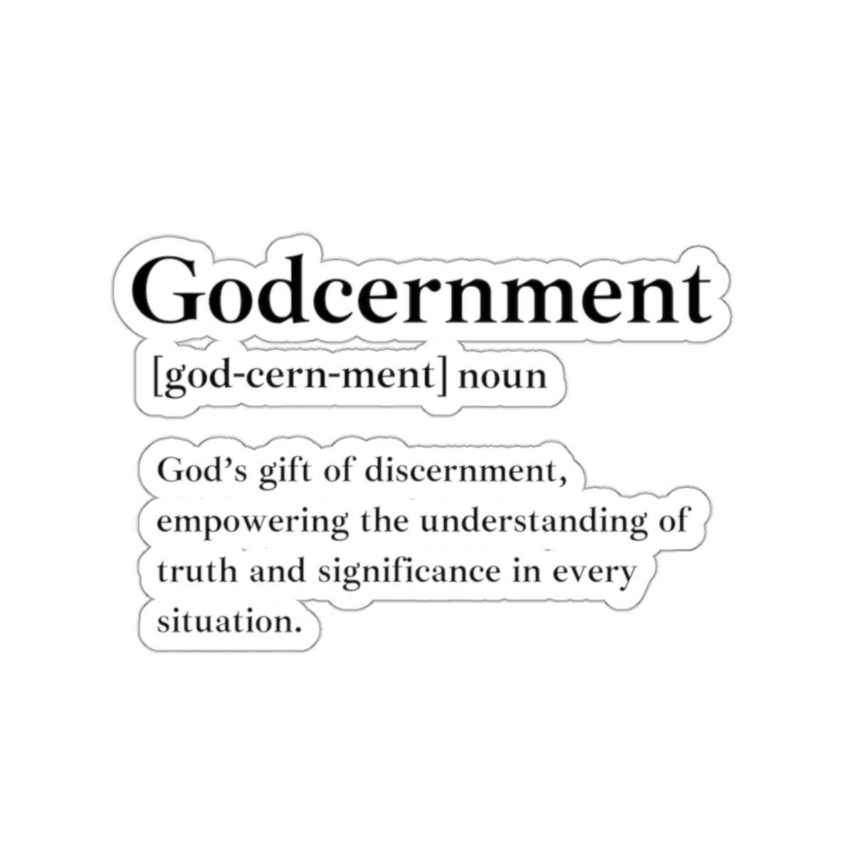 Godcernment Kiss-Cut Stickers - Custom Vinyl Stickers for Creative Decor