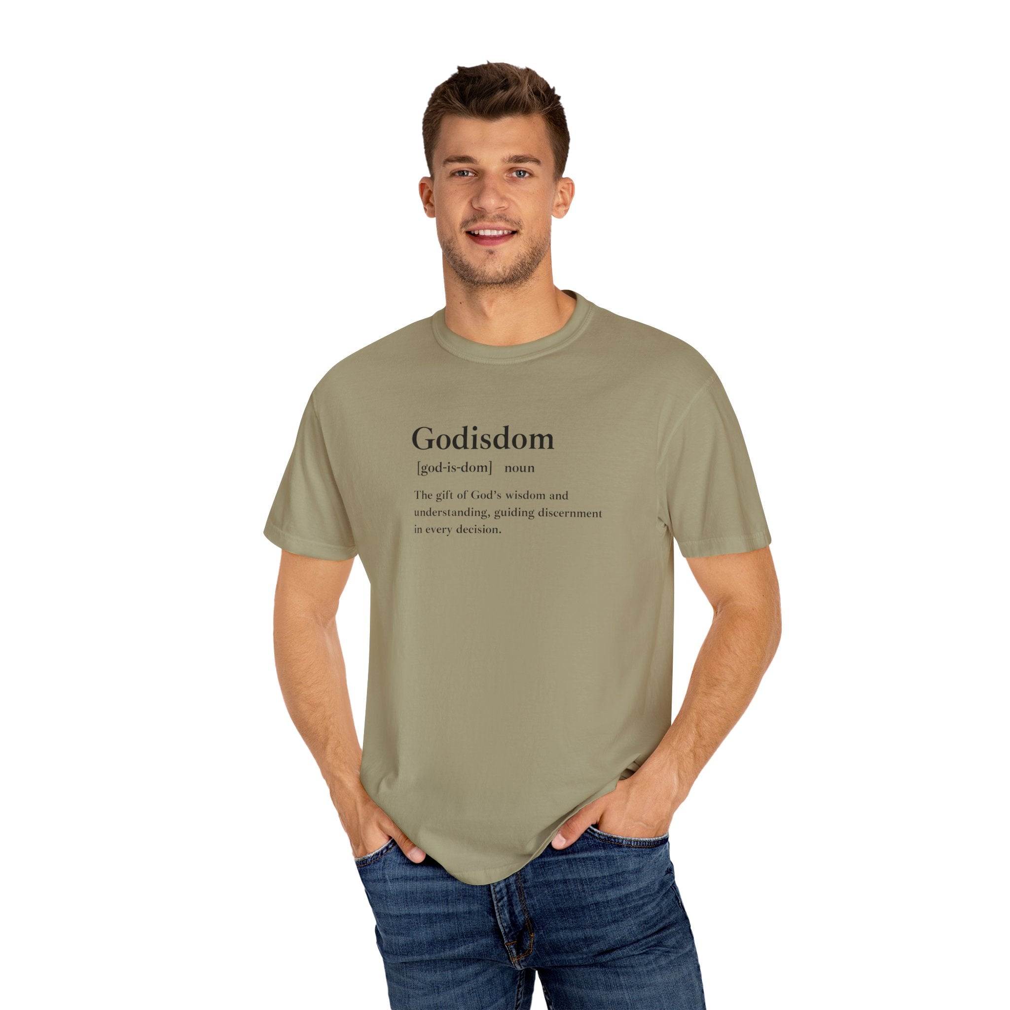 Godisdom Comfort Colors 1717 Garment-Dyed T-Shirt – 100% Cotton, Relaxed Fit, Customizable Faith-Inspired Tee