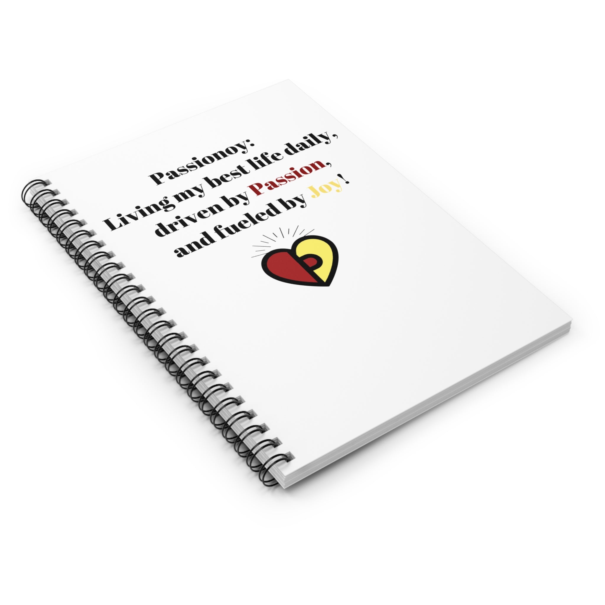 Passionoy Statement Spiral Notebook - 118 Page Ruled Line Notebook for Everyday Use
