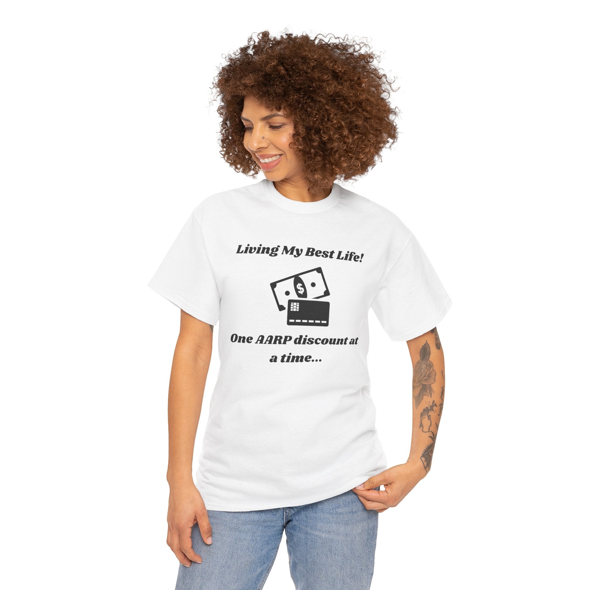 Living My Best Life T-Shirt - AARP Discount Humor Tee for Men and Women
