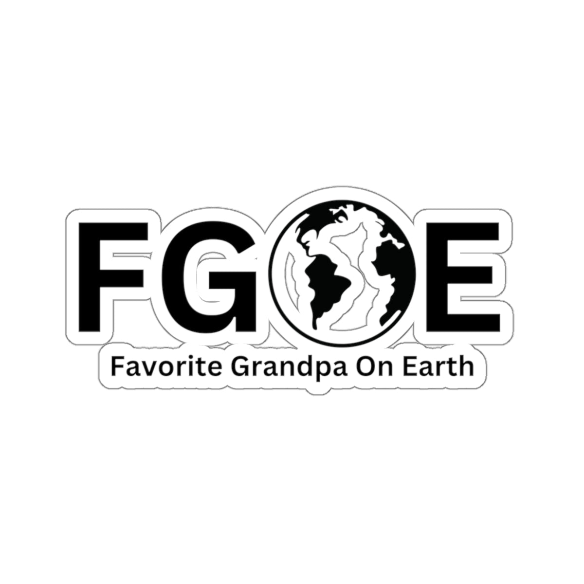 Favorite Grandpa On Earth (FGOE) Kiss-Cut Stickers - Custom Vinyl Stickers for Creative Decor