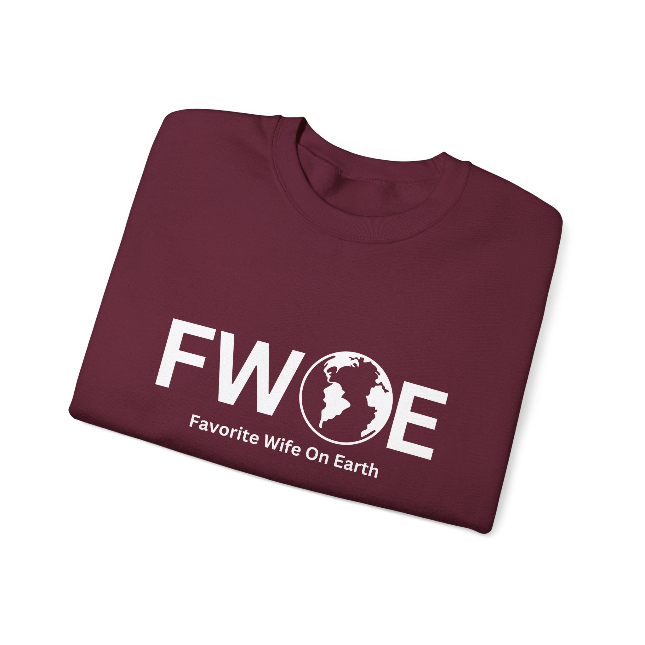 Favorite Wife On Earth (FWOE) Crewneck Sweatshirt - Cozy and Stylish Hoodie for Cold Days