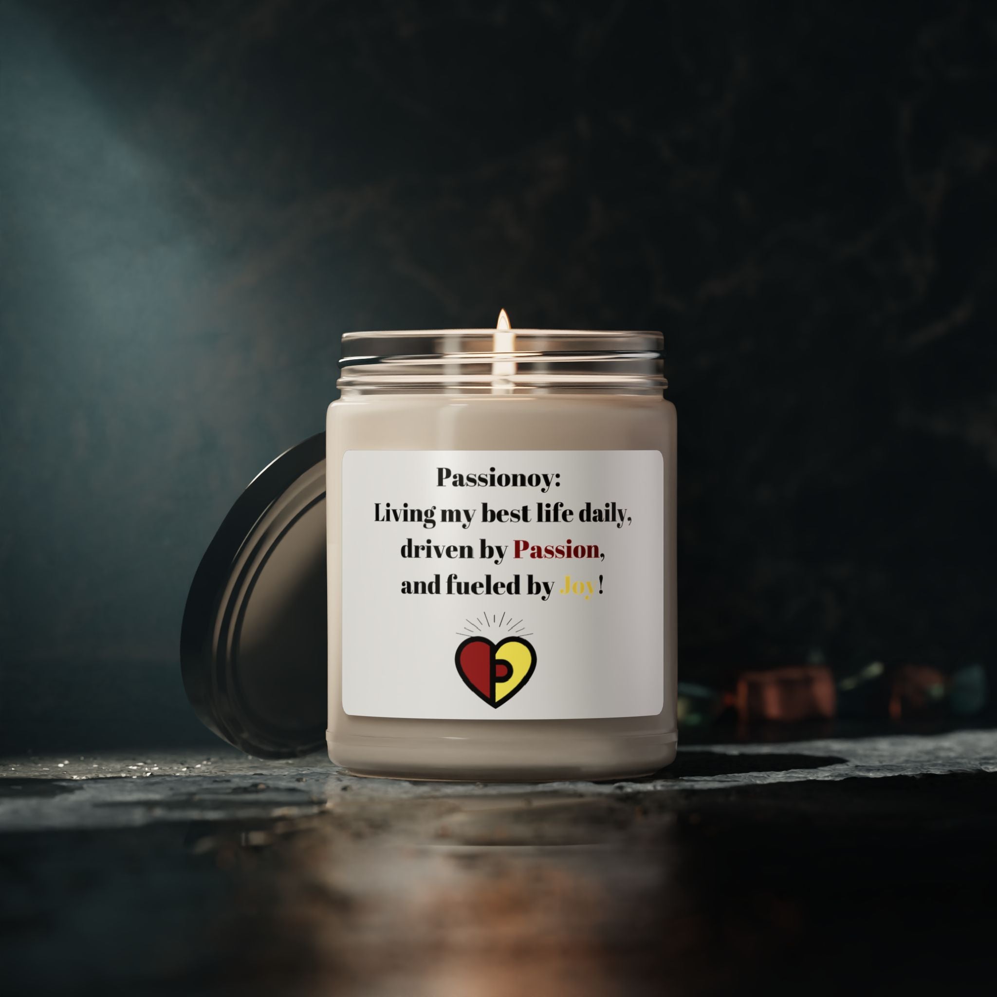 Passionoy Statement Scented Soy Candle - 9oz Natural Wax Candle with Custom Label