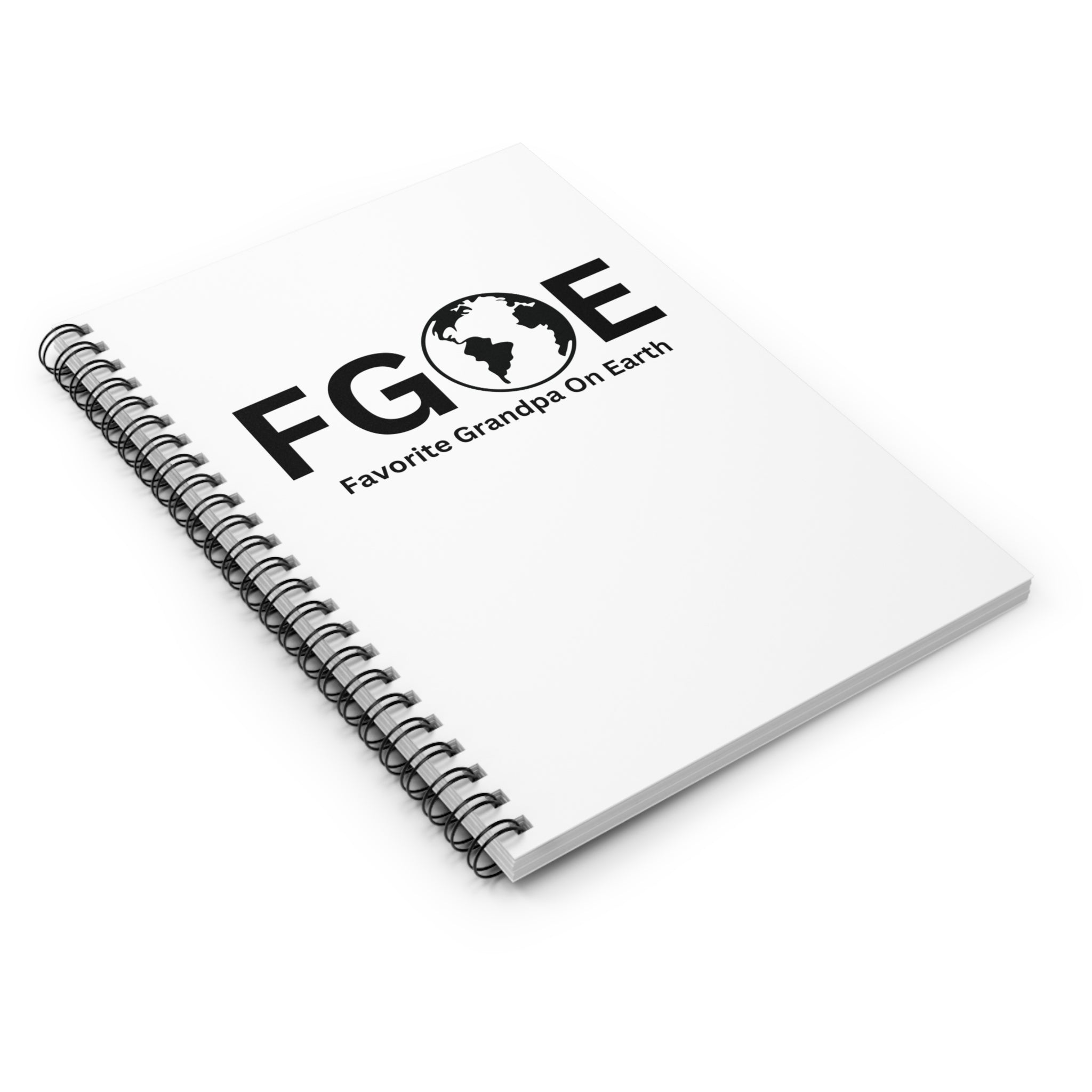 Favorite Grandpa On Earth (FGOE) Spiral Notebook - 118 Page Ruled Line Notebook for Everyday Use