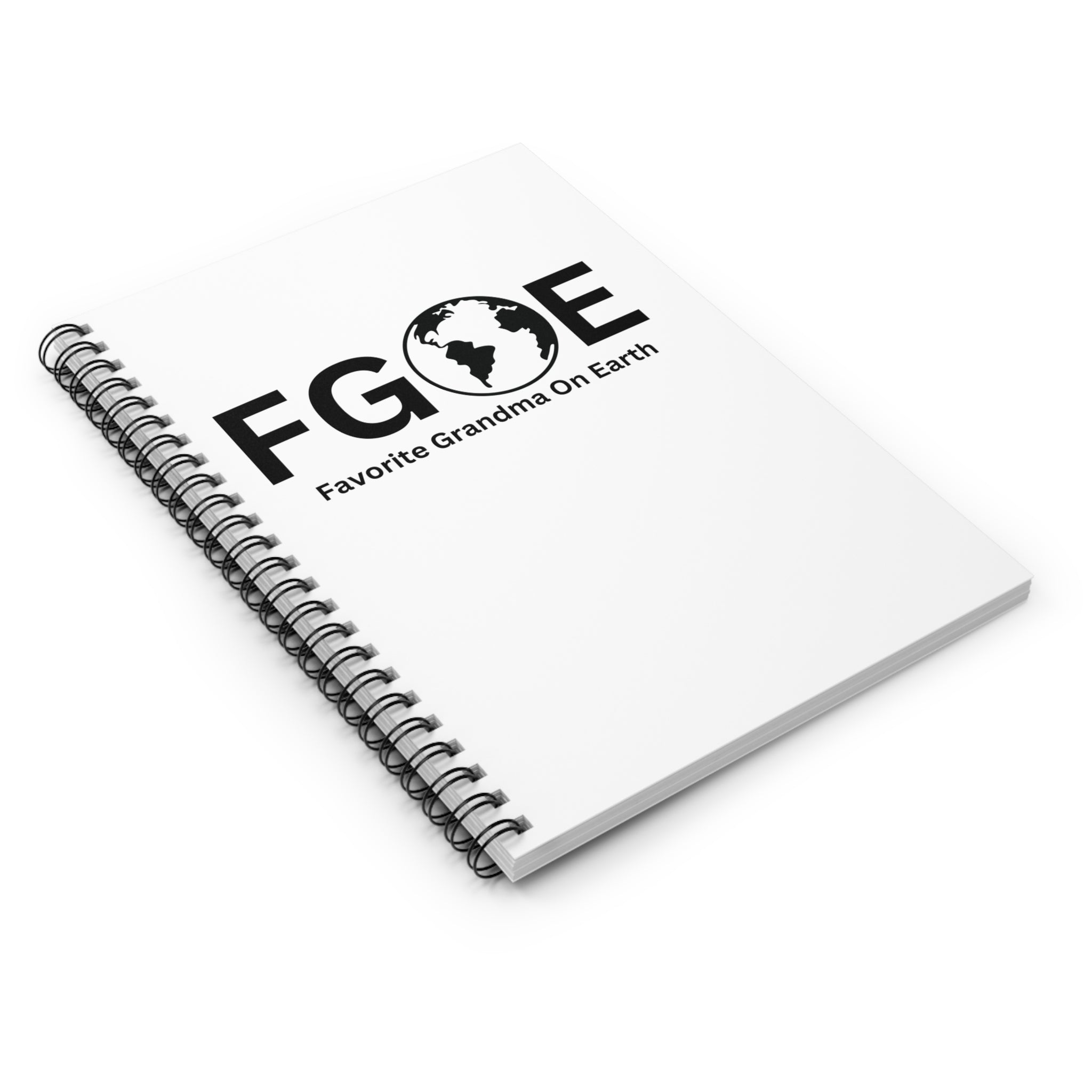 Favorite Grandma On Earth (FGOE) Spiral Notebook - 118 Page Ruled Line Notebook for Everyday Use