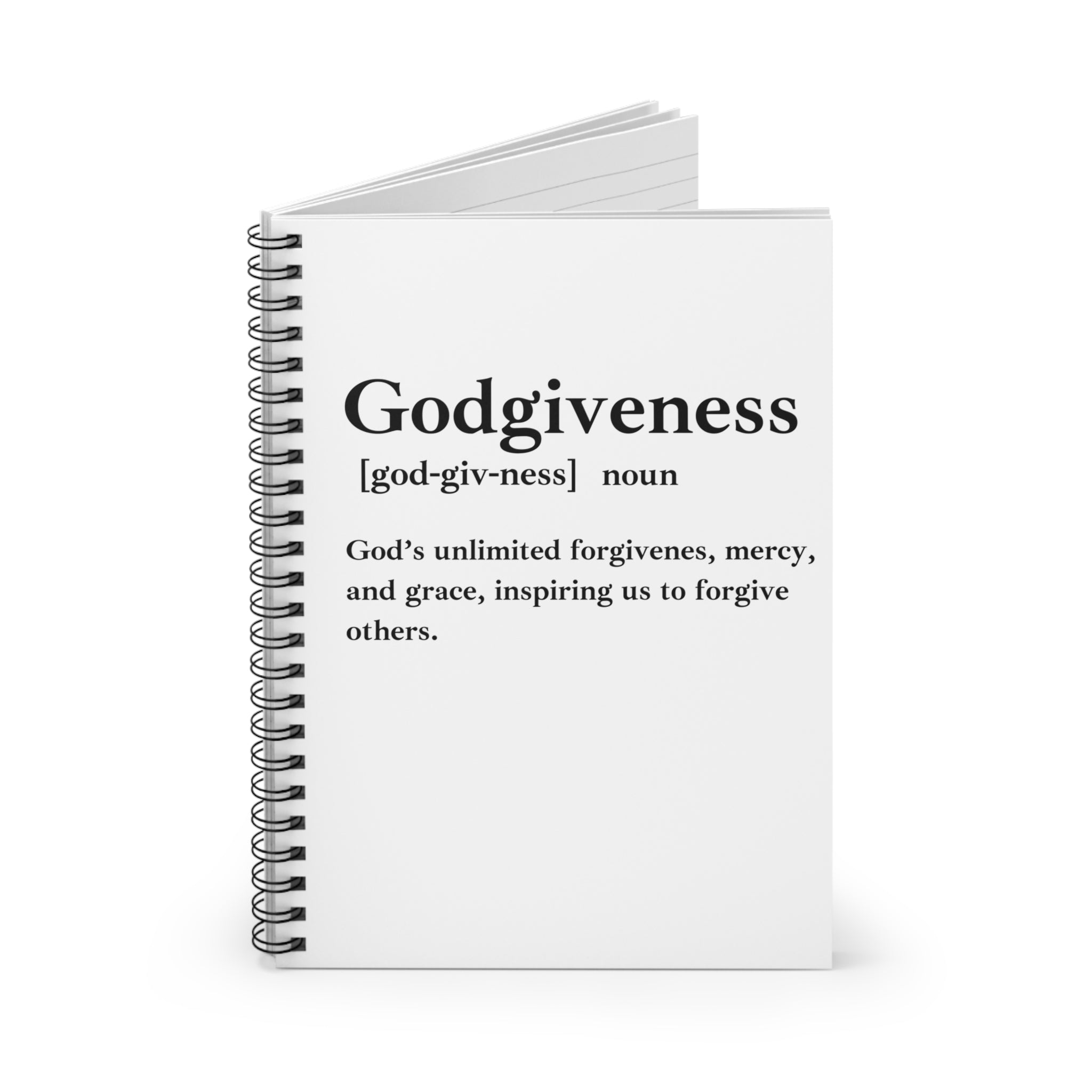 Godgiveness Spiral Notebook - 118 Page Ruled Line Notebook for Everyday Use