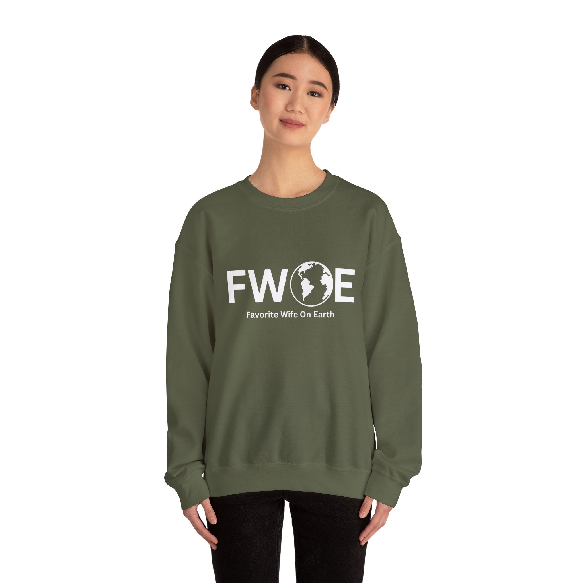 Favorite Wife On Earth (FWOE) Crewneck Sweatshirt - Cozy and Stylish Hoodie for Cold Days