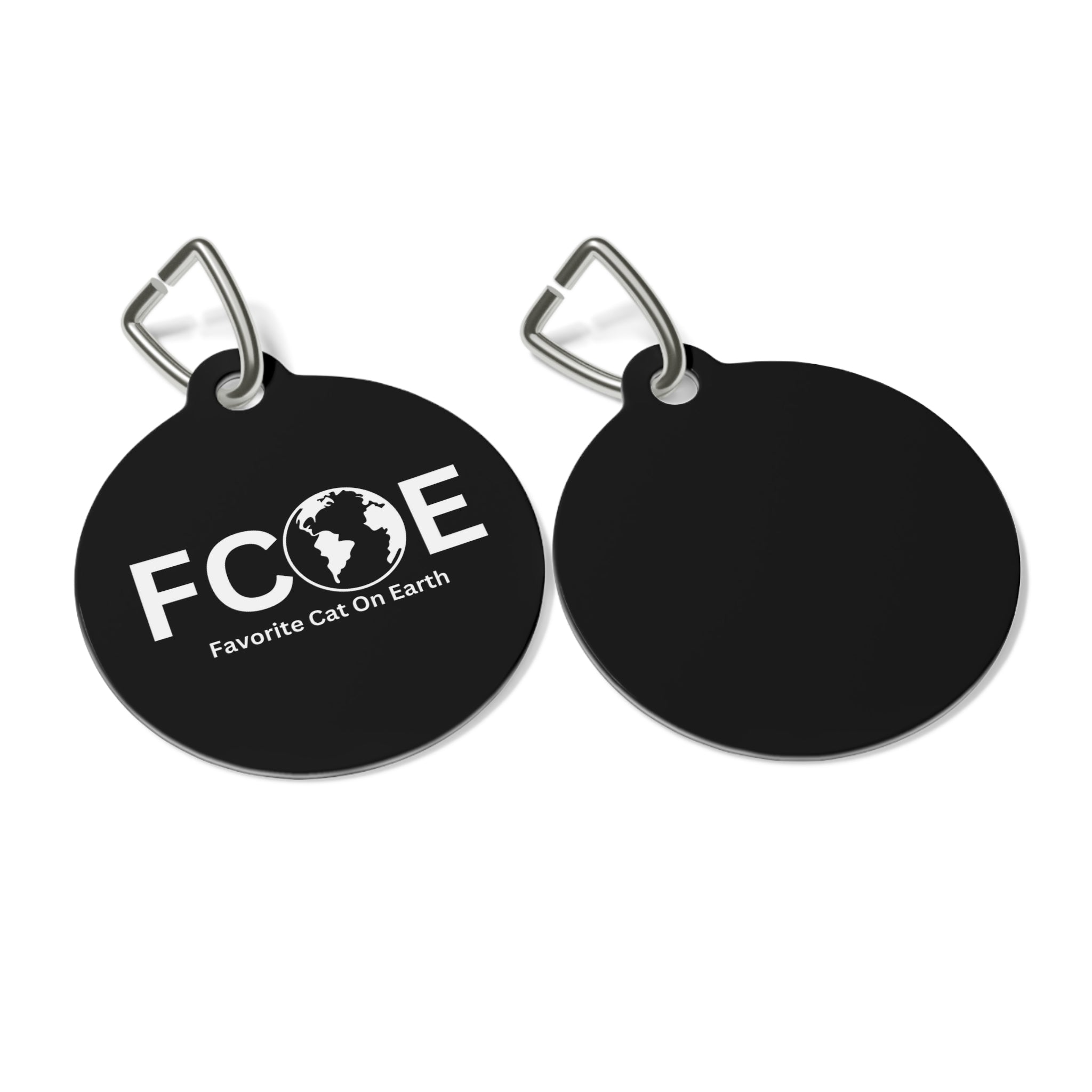 Favorite Cat On Earth (FCOE) - Black Personalized Pet Tag