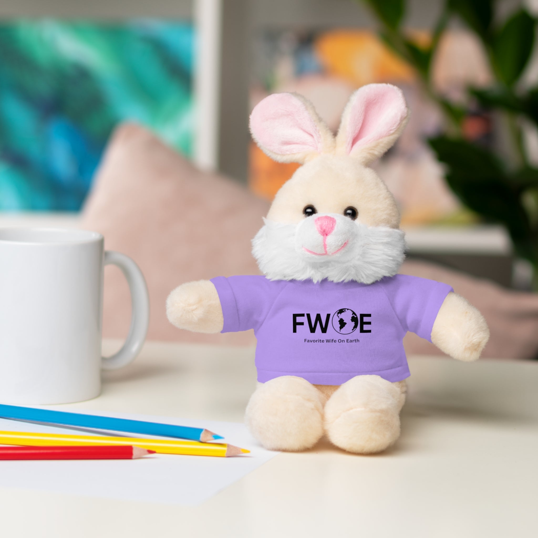 Stuffed Animal Gift – Favorite Wife on Earth (FWOE) – Customizable T-Shirt & Animal