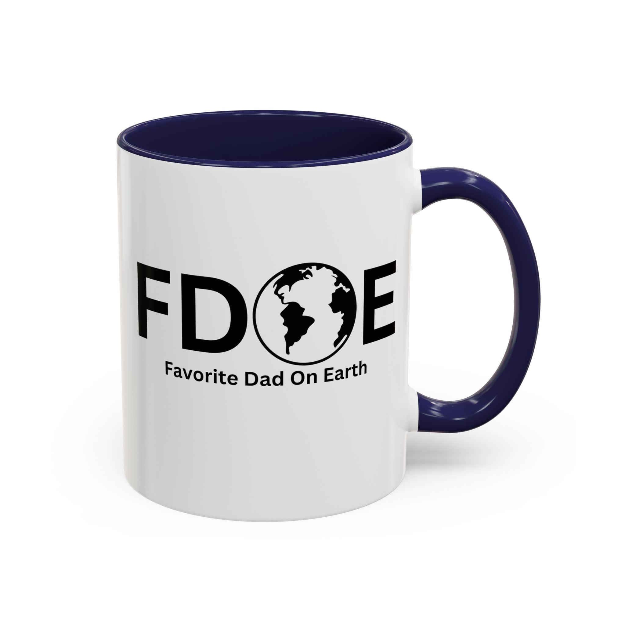 Favorite Dad On Earth (FDOE) Accent Coffee Mug (11oz, 15oz)