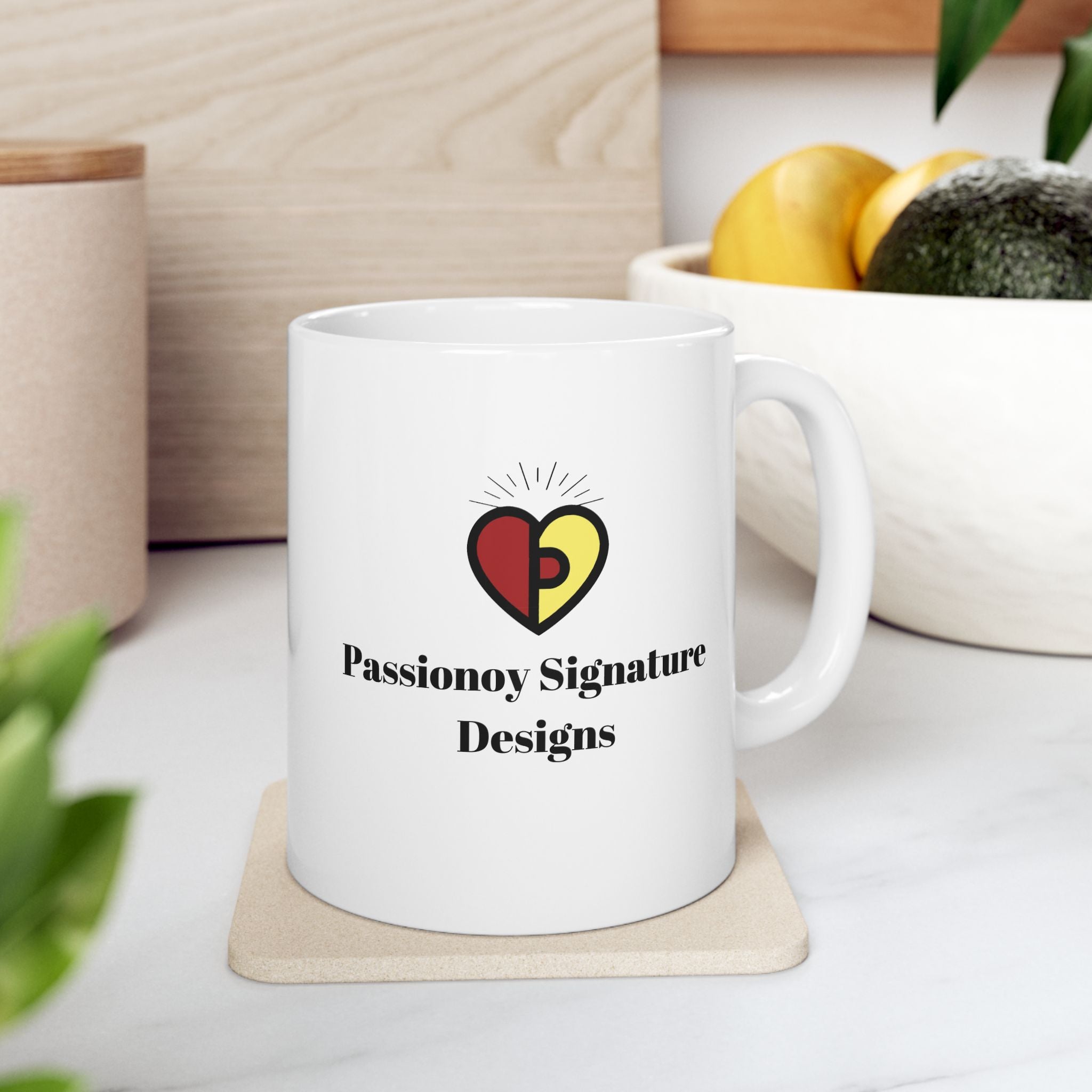 Passionoy Signature Designs Logo Accent Coffee Mug (11oz, 15oz)
