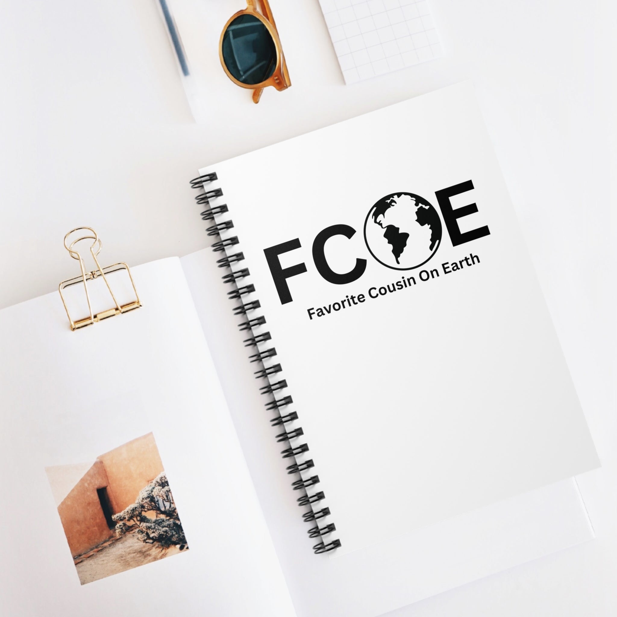 Favorite Cousin On Earth (FCOE) Spiral Notebook - 118 Page Ruled Line Notebook for Everyday Use
