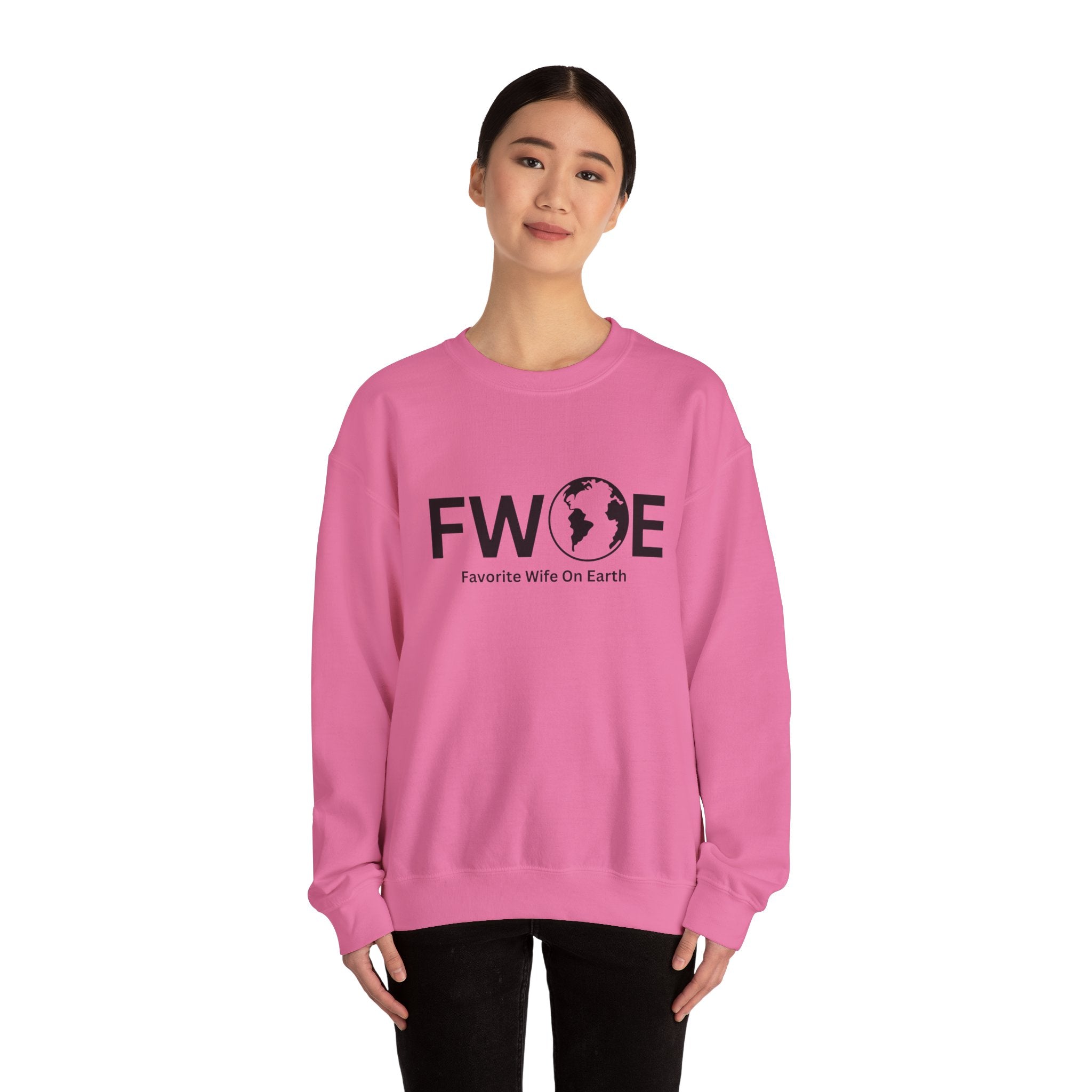 Favorite Wife On Earth (FWOE) Crewneck Sweatshirt - Cozy and Stylish Hoodie for Cold Days