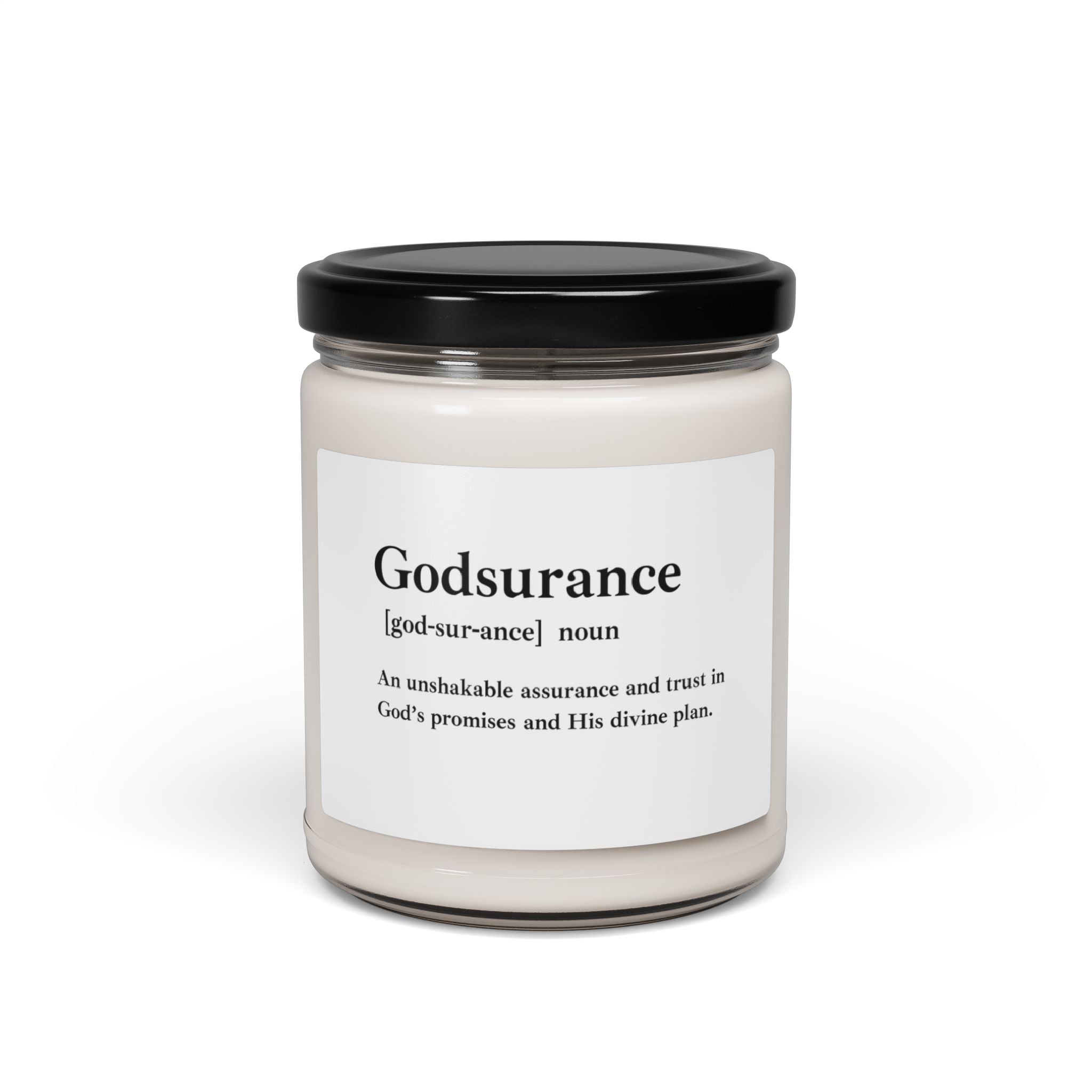 Godsurance Scented Soy Candle - 9oz Natural Wax Candle with Custom Label