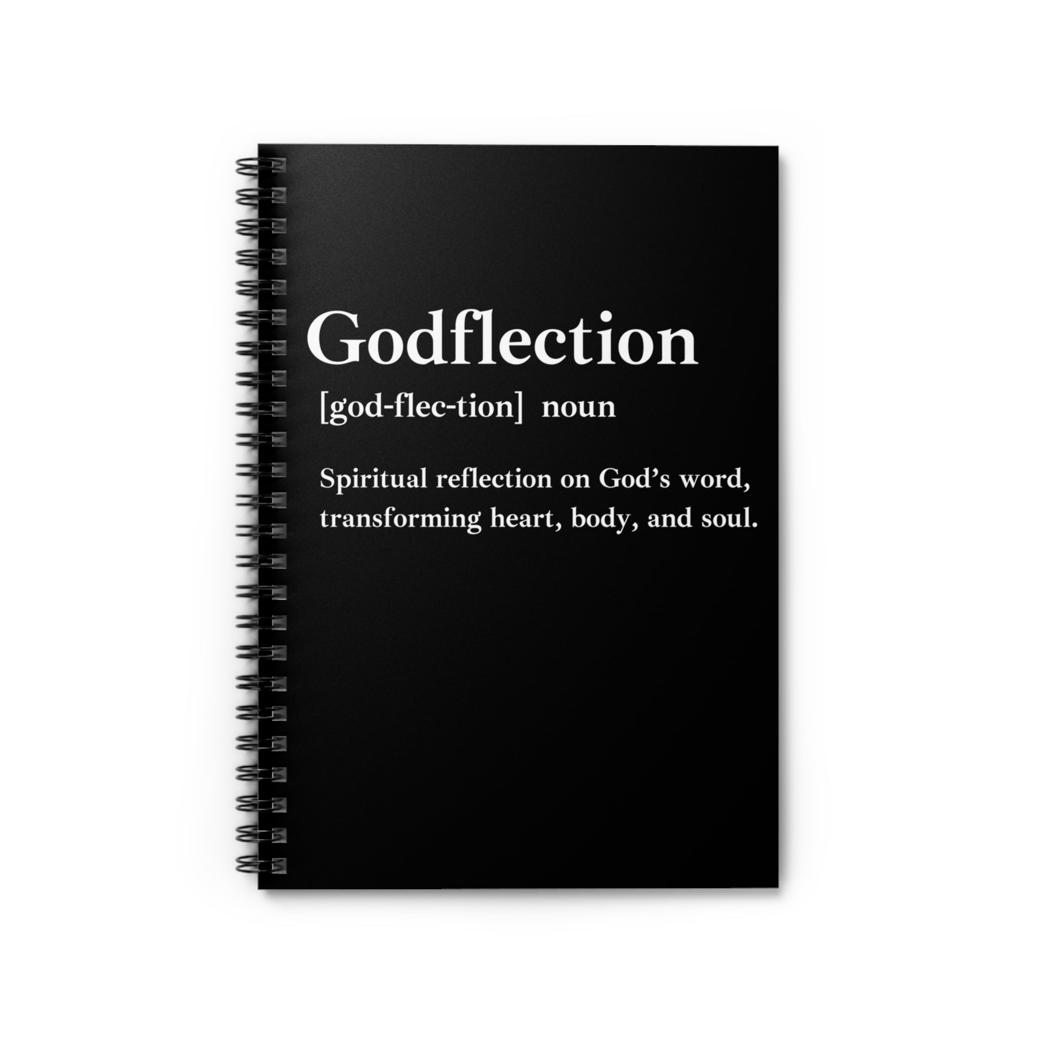 Godflection Spiral Notebook - 118 Page Ruled Line Notebook for Everyday Use