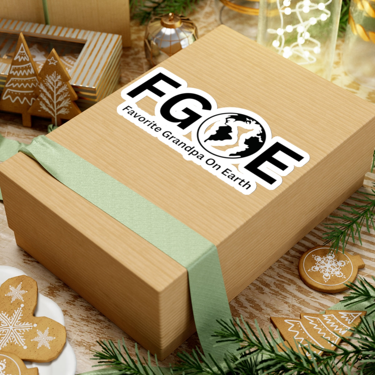 Favorite Grandpa On Earth (FGOE) Kiss-Cut Stickers - Custom Vinyl Stickers for Creative Decor