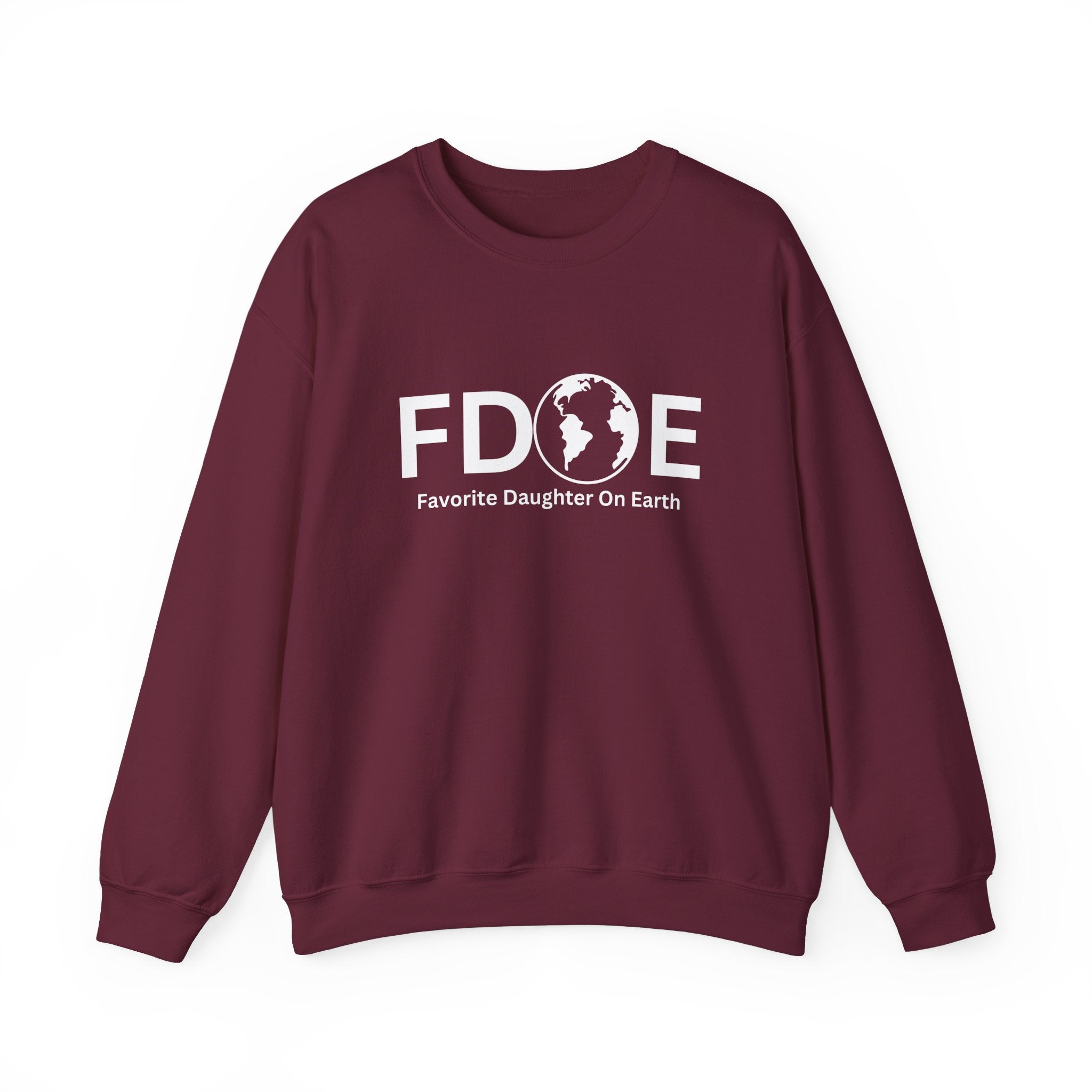 Favorite Daughter on Earth Crewneck Sweatshirt - (FDOE) Logo Sweatshirt for Women