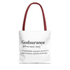Godsurance Tote Bag - Custom Printed Stylish and Functional Tote