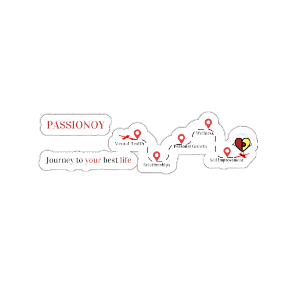 Passionoy Journey Banner Kiss-Cut Stickers - Custom Vinyl Stickers for Creative Decor