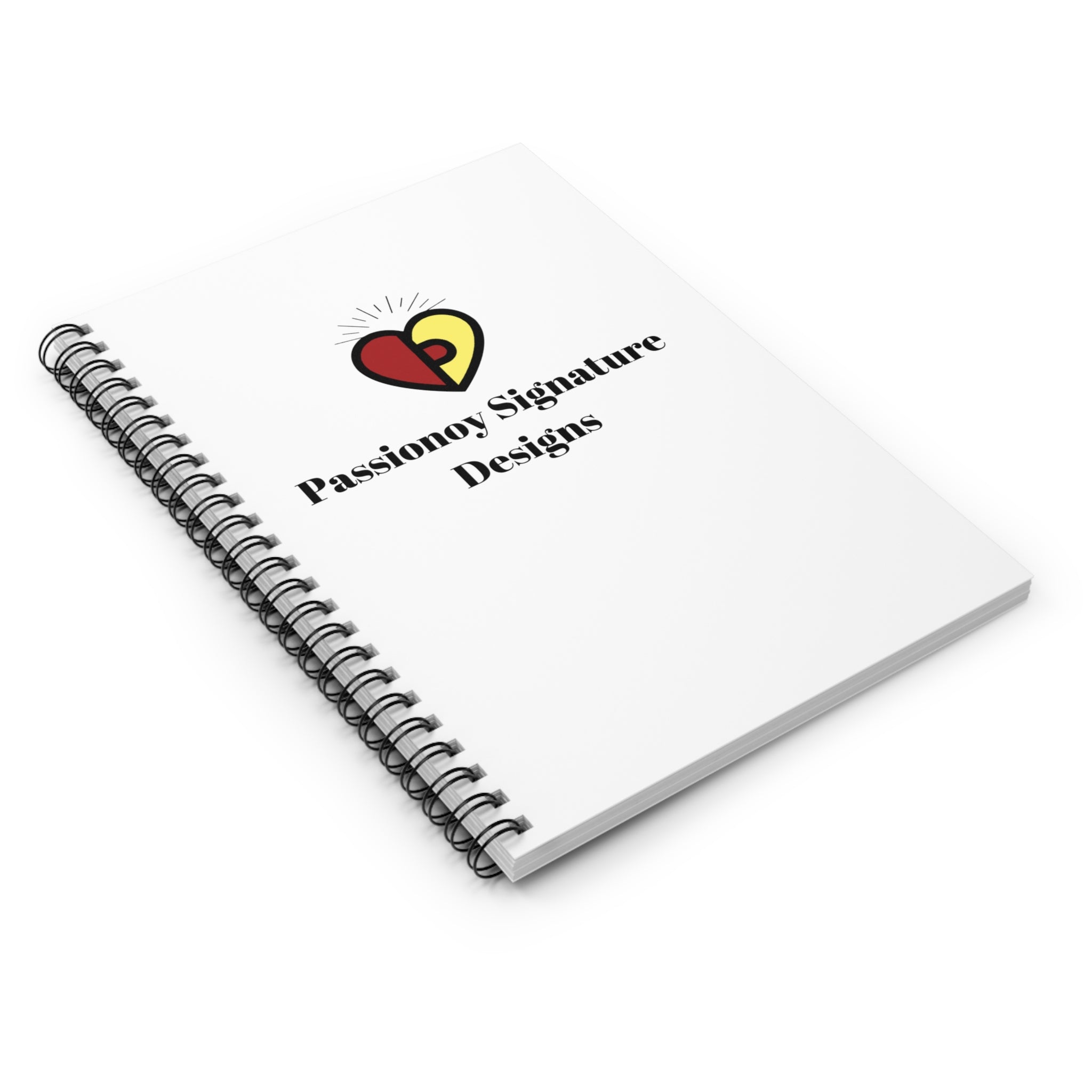 Passionoy Signature Designs Logo Spiral Notebook - 118 Page Ruled Line Notebook for Everyday Use