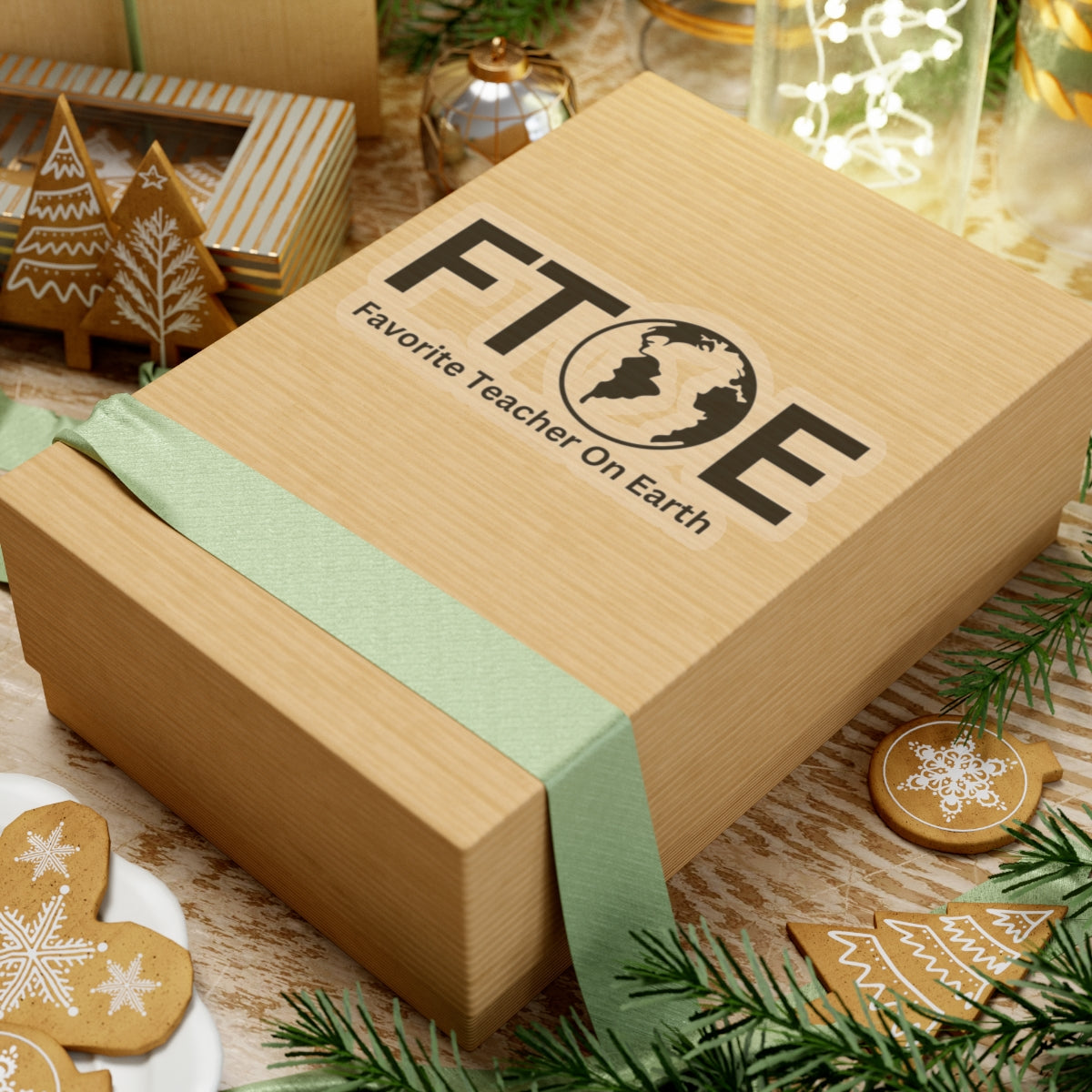 Favorite Teacher On Earth (FTOE) Kiss-Cut Stickers - Custom Vinyl Stickers for Creative Decor