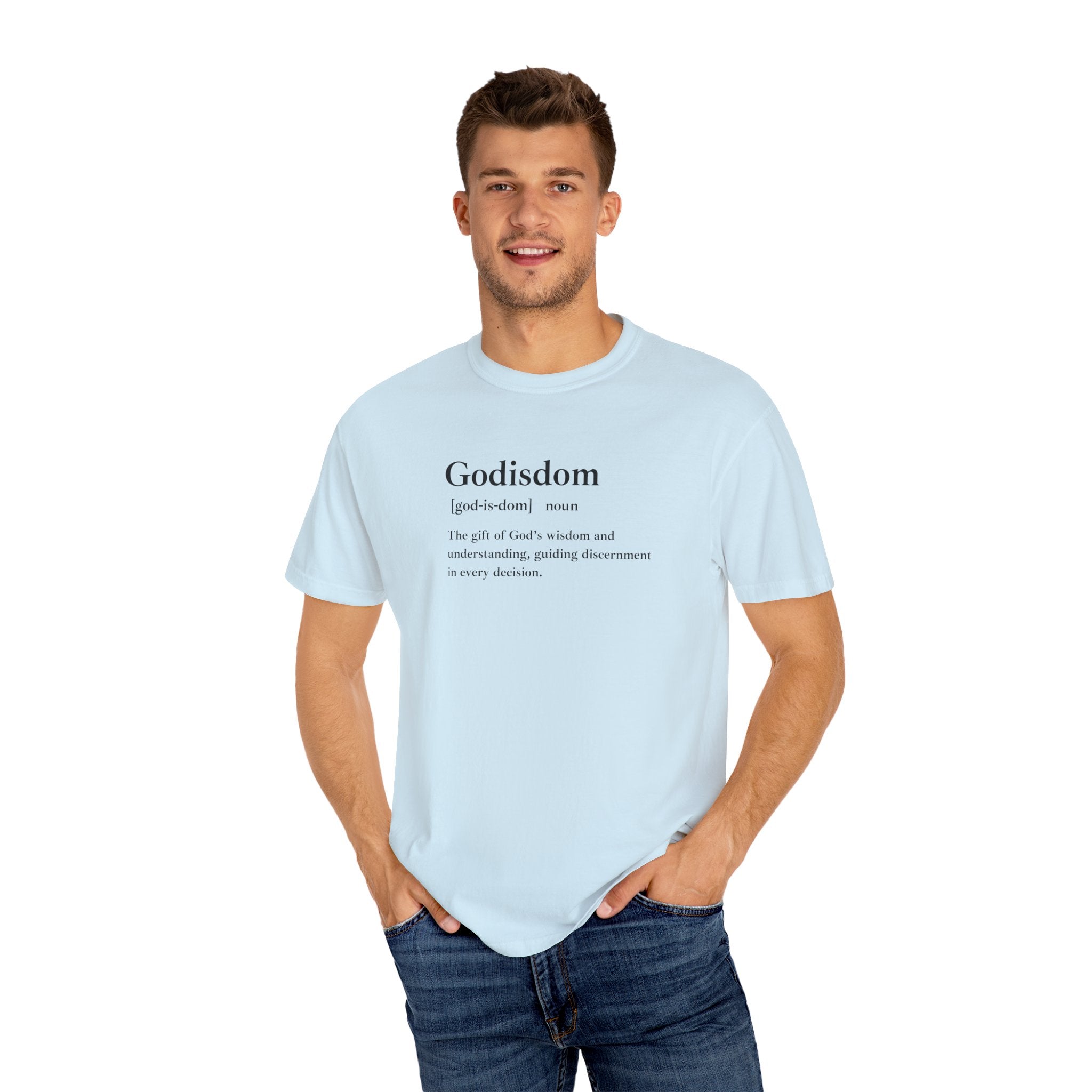 Godisdom Comfort Colors 1717 Garment-Dyed T-Shirt – 100% Cotton, Relaxed Fit, Customizable Faith-Inspired Tee