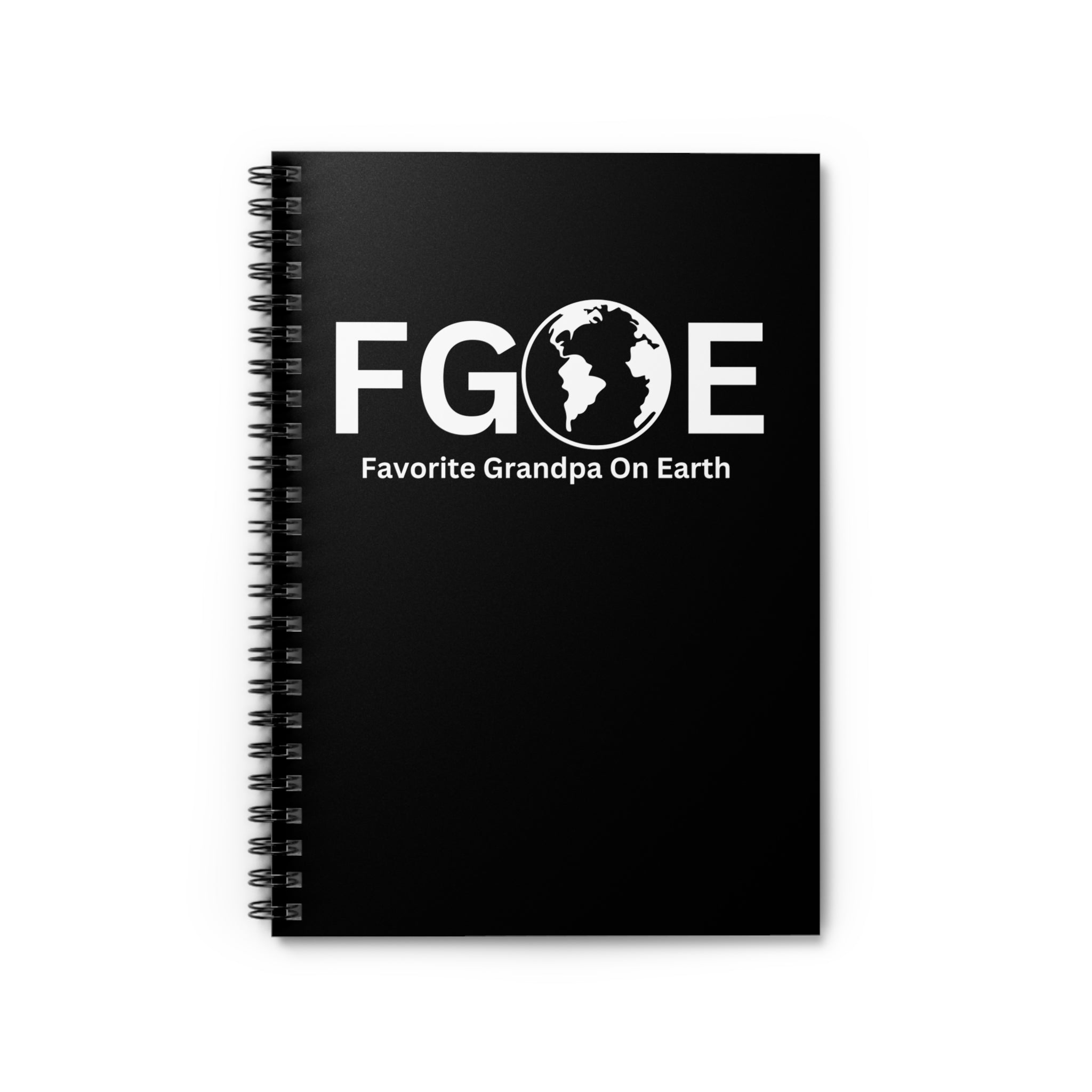 Favorite Grandpa On Earth (FGOE) Spiral Notebook - 118 Page Ruled Line Notebook for Everyday Use