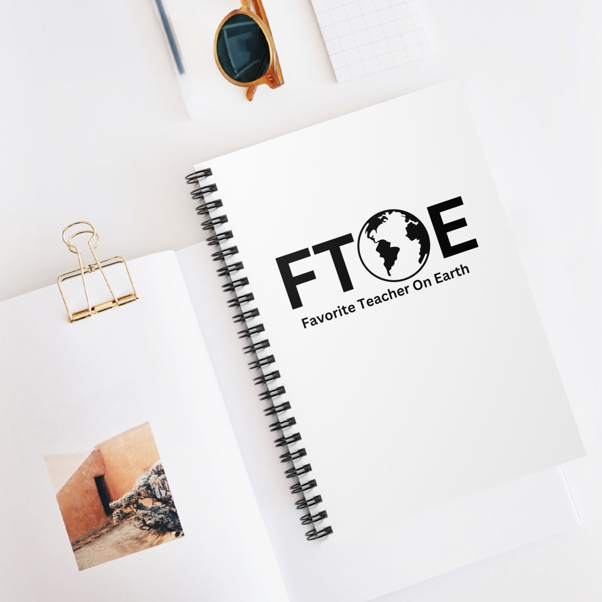 Favorite Teacher On Earth (FTOE) Spiral Notebook - 118 Page Ruled Line Notebook for Everyday Use