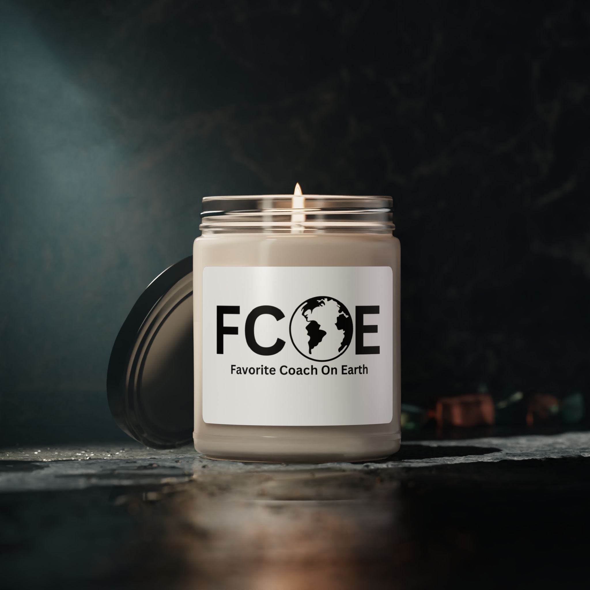Favorite Coach On Earth (FCOE) Scented Soy Candle - 9oz Natural Wax Candle with Custom Label