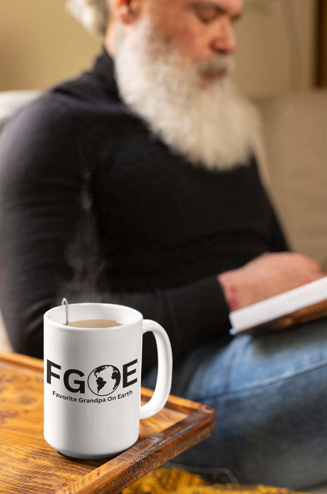 Favorite Grandpa On Earth (FGOE) Accent Coffee Mug (11oz, 15oz)
