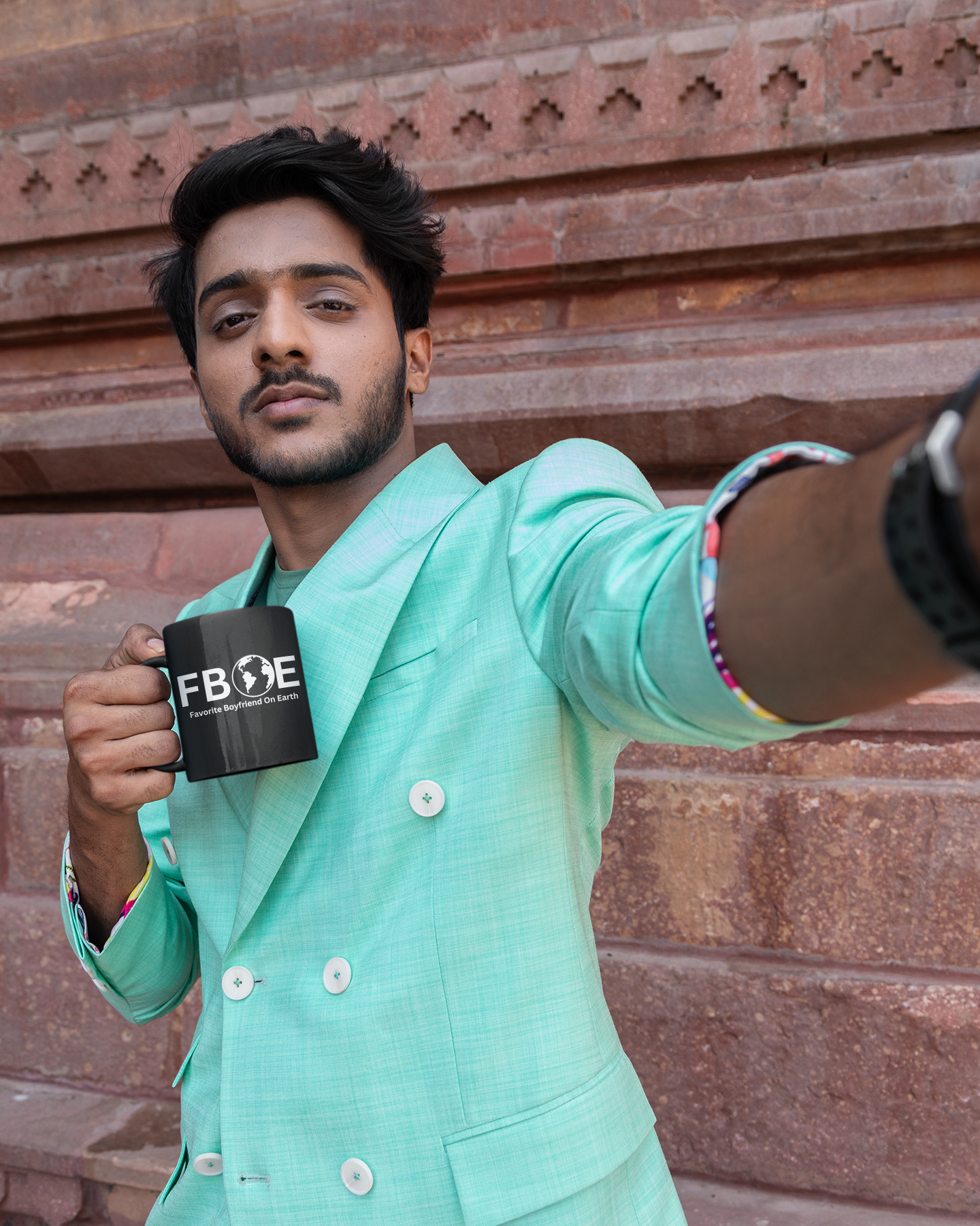 Favorite Boyfriend On Earth (FBOE) Accent Coffee Mug (11oz, 15oz)