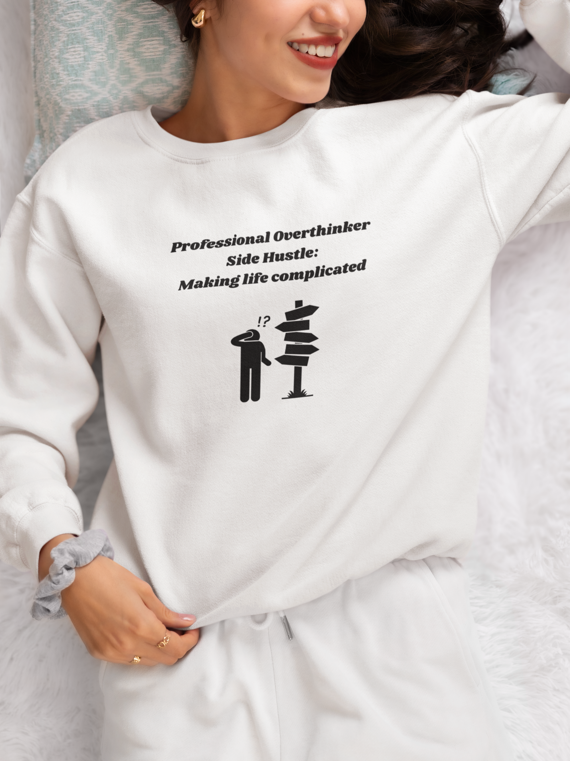 Professional Overthinker Side Hustle: Making Life Complicated Unisex Heavy Blend Crewneck Sweatshirt