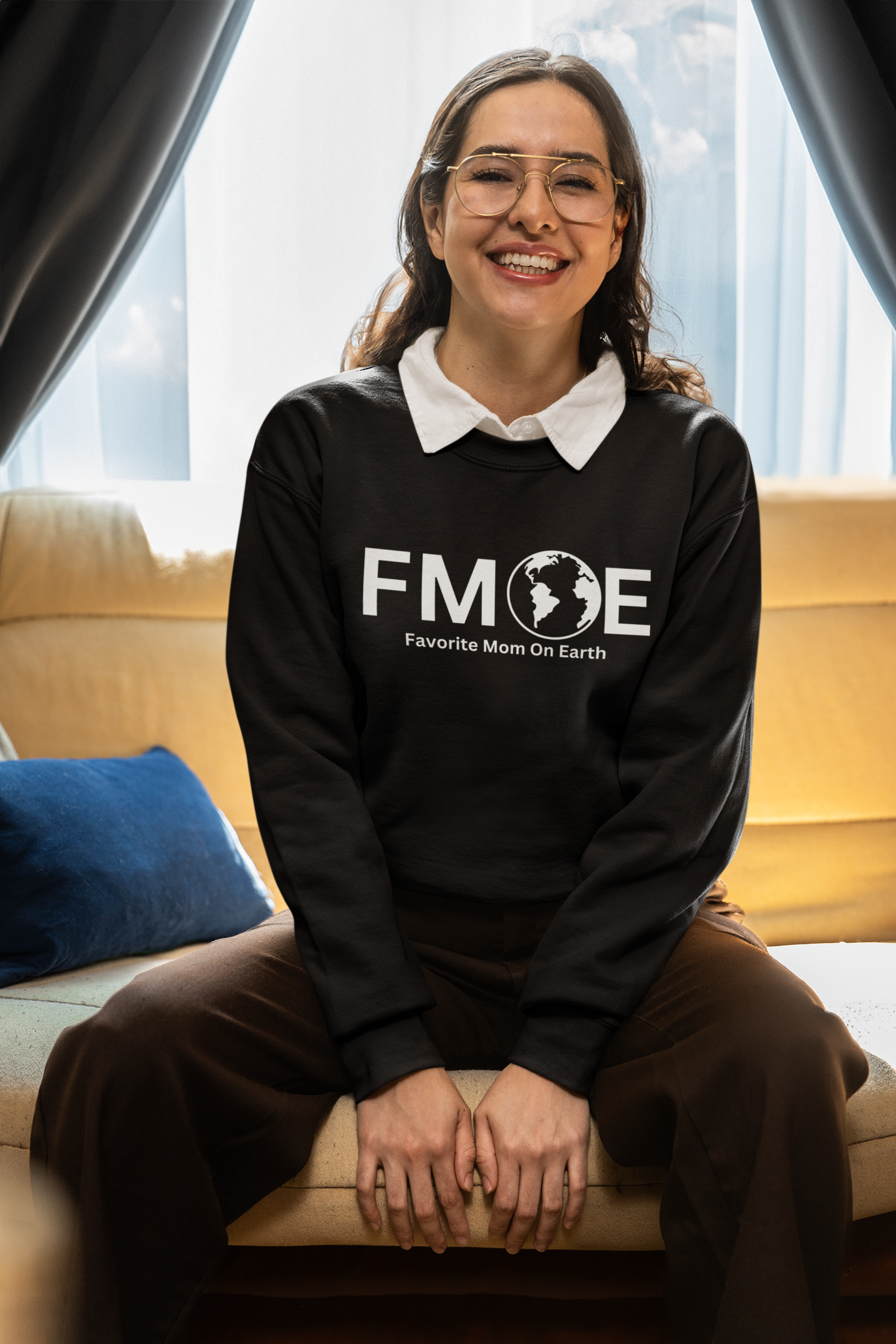 Favorite Mom On Earth Sweatshirt - (FMOE) Logo Crewneck for Women